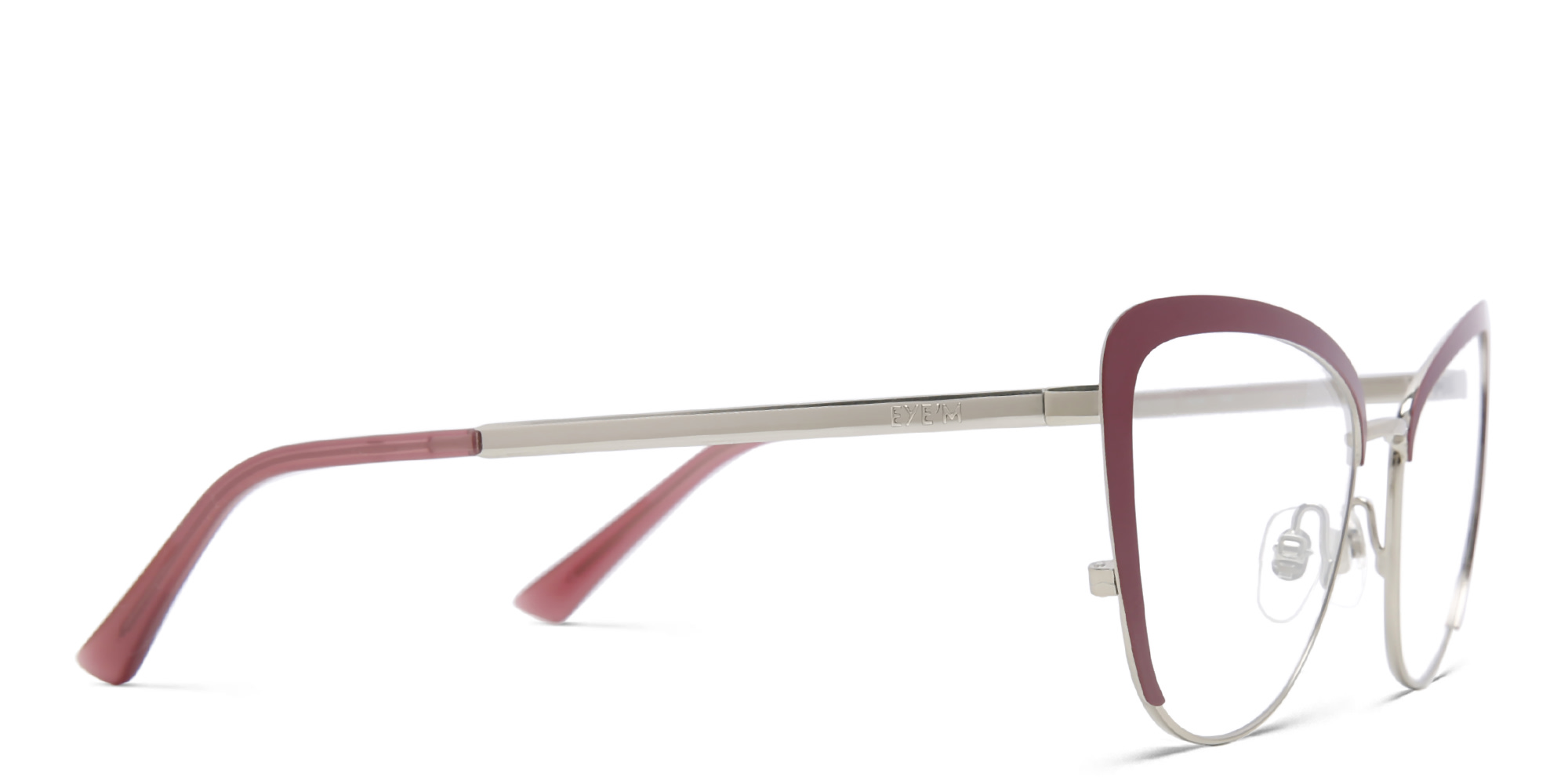 EYE'M Wide Cat Eye Eyeglasses in Red – Product Photo 3