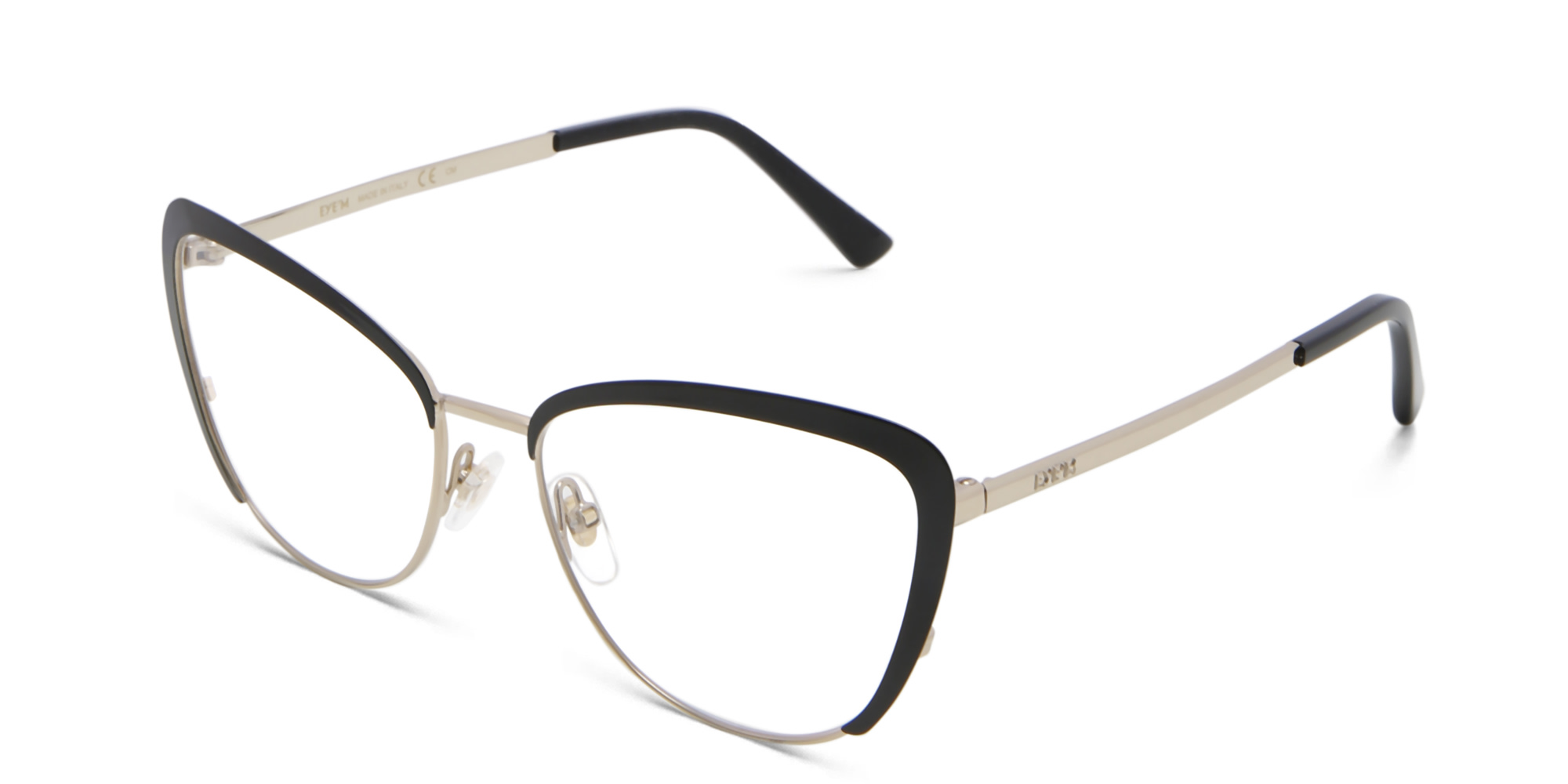 EYE'M Wide Cat Eye Eyeglasses in Black – Product Photo 2
