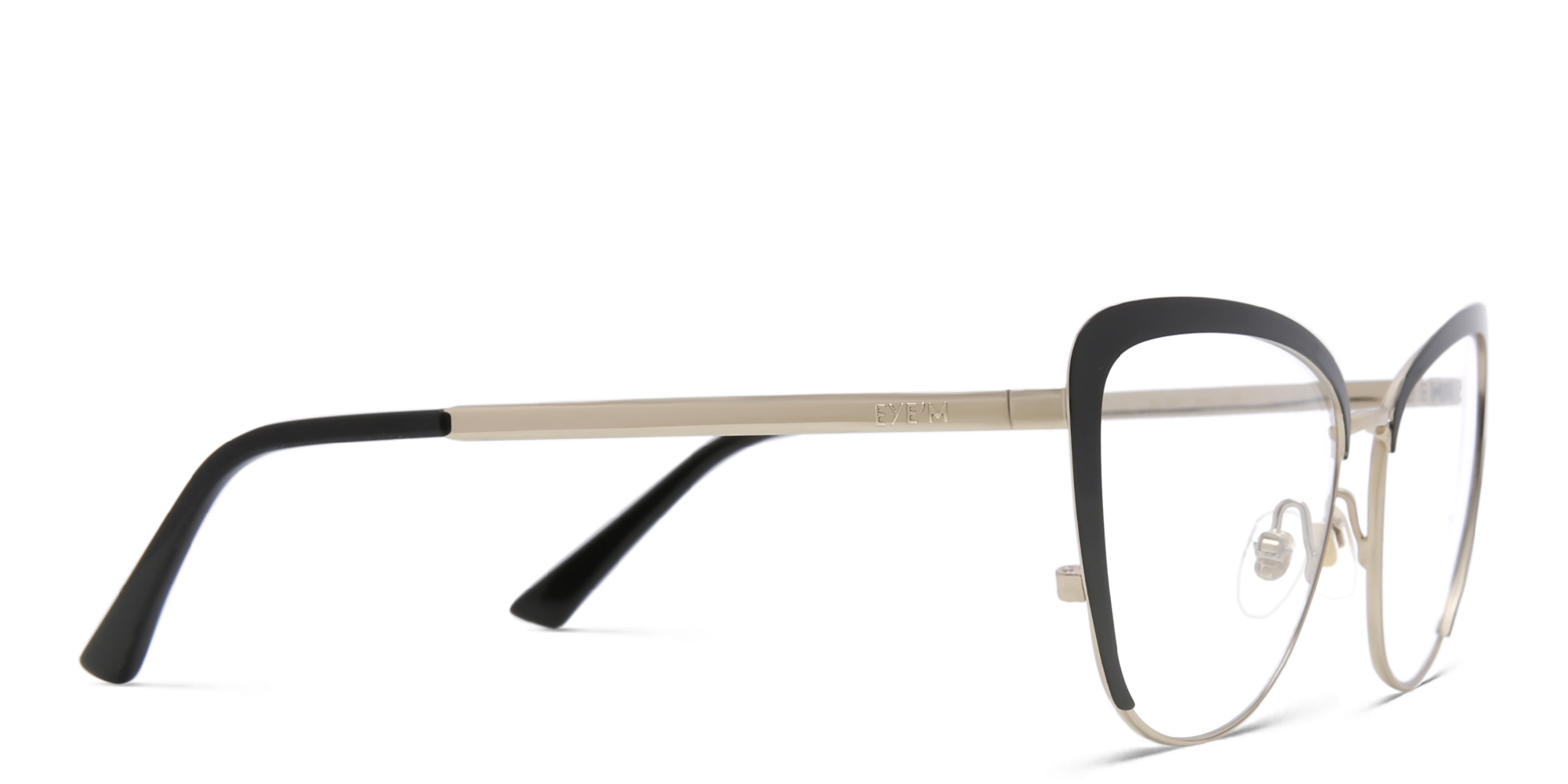 EYE'M Wide Cat Eye Eyeglasses in Black – Product Photo 3