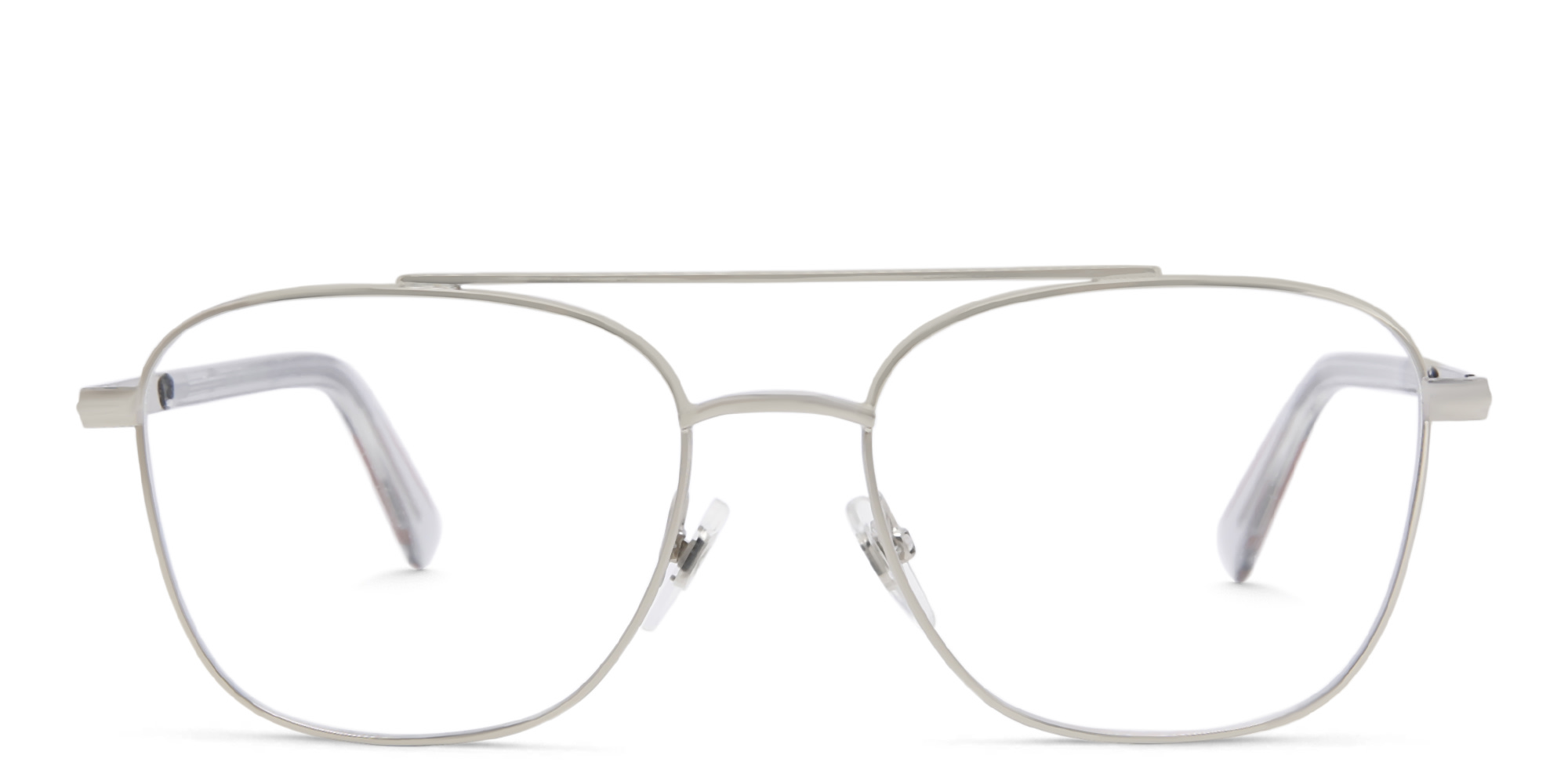 EYE'M Square Eyeglasses in Silver – Product Photo 1