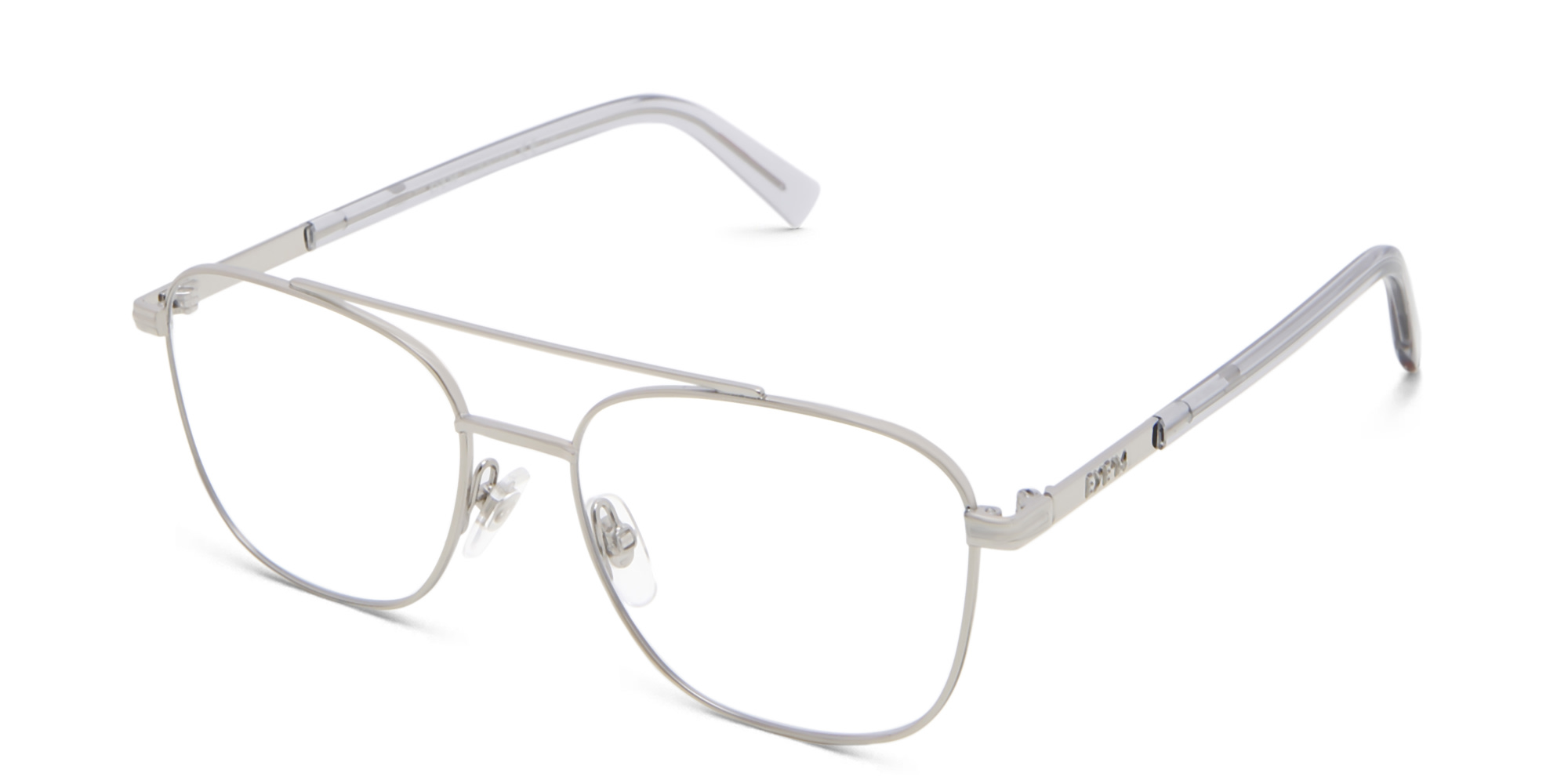 EYE'M Square Eyeglasses in Silver – Product Photo 2