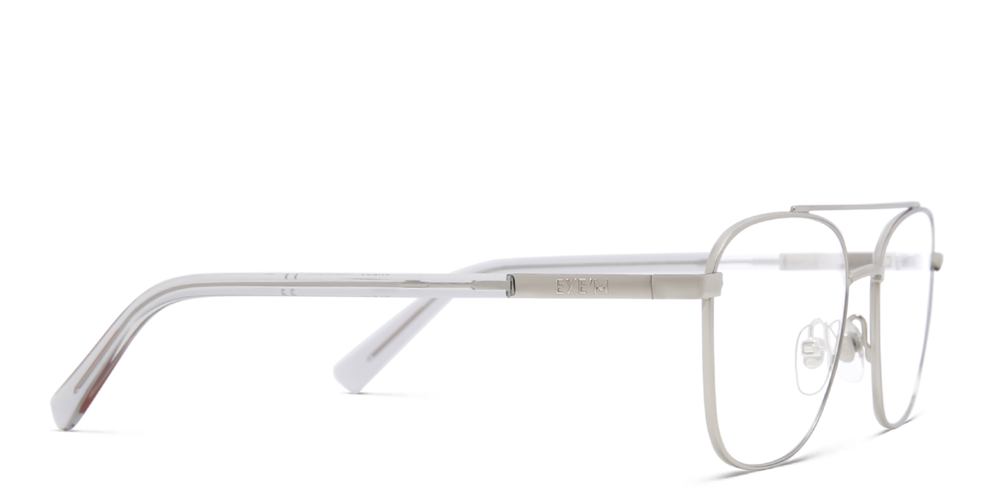 EYE'M Square Eyeglasses in Silver – Product Photo 3
