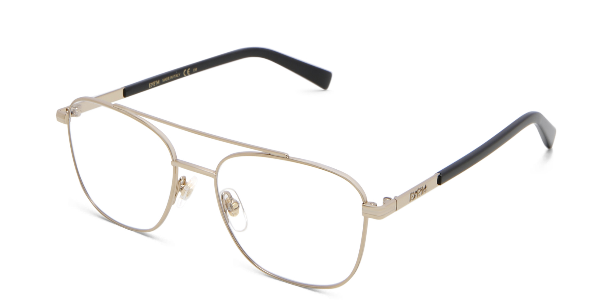 EYE'M Square Eyeglasses in Gold – Product Photo 2