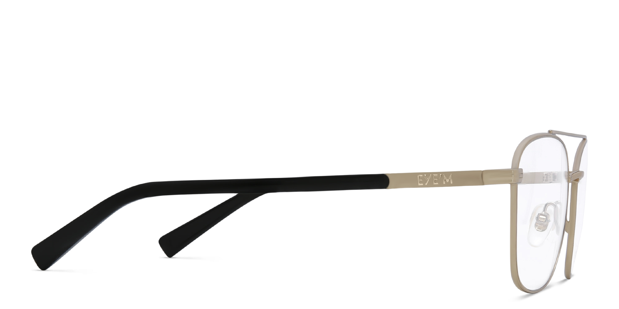 EYE'M Square Eyeglasses in Gold – Product Photo 3