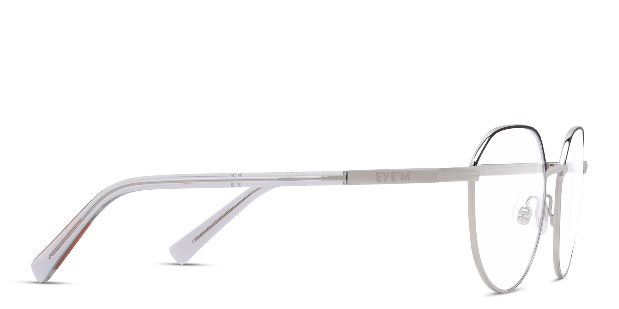 EYE'M Round Eyeglasses in Silver – Product Photo 3