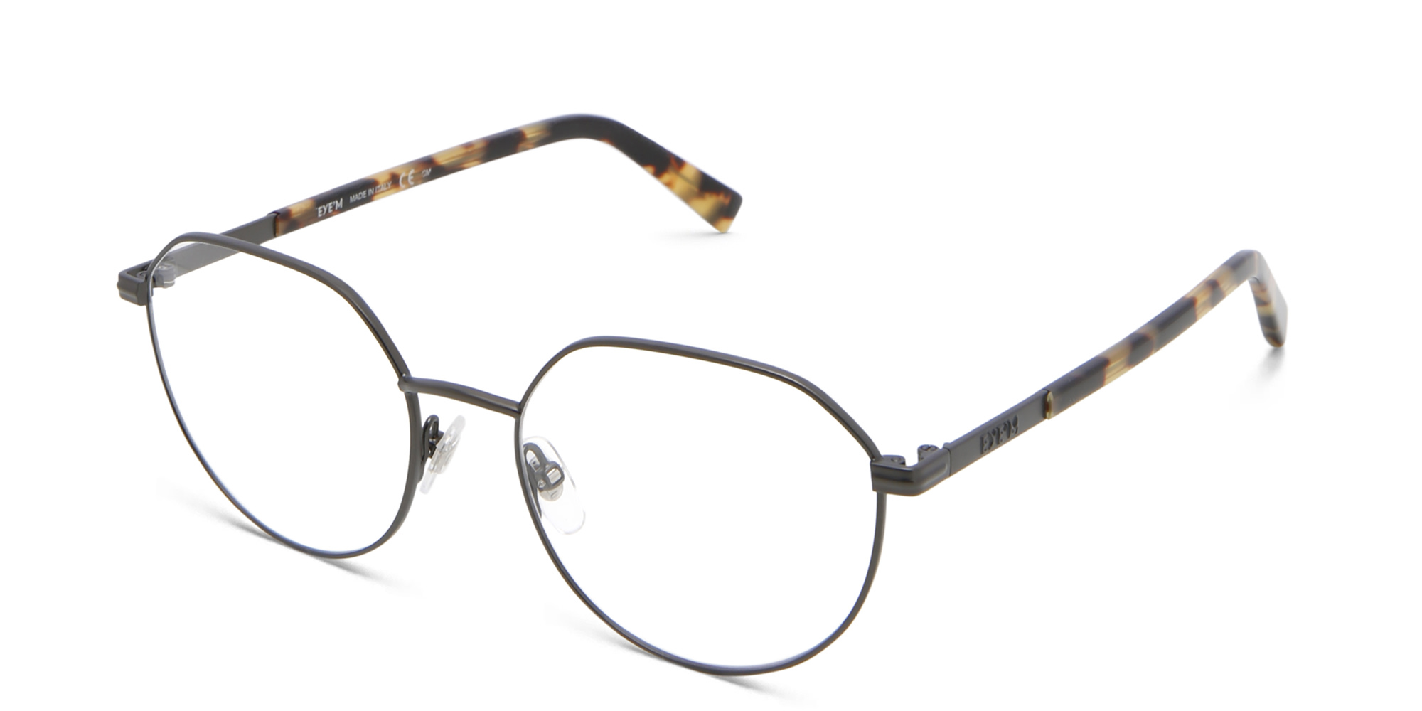 EYE'M Round Eyeglasses in Gunmetal – Product Photo 2