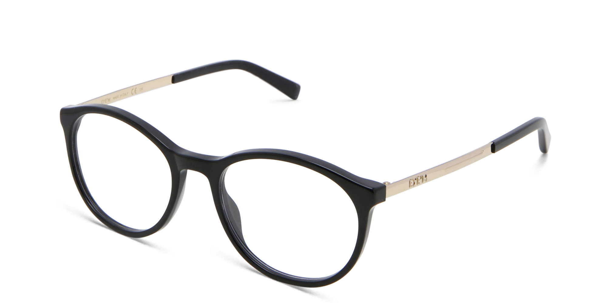 EYE'M Round Eyeglasses in Black – Product Photo 2