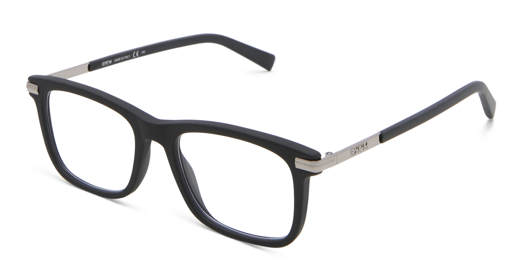 EYE'M Square Eyeglasses in Black – Product Photo 2