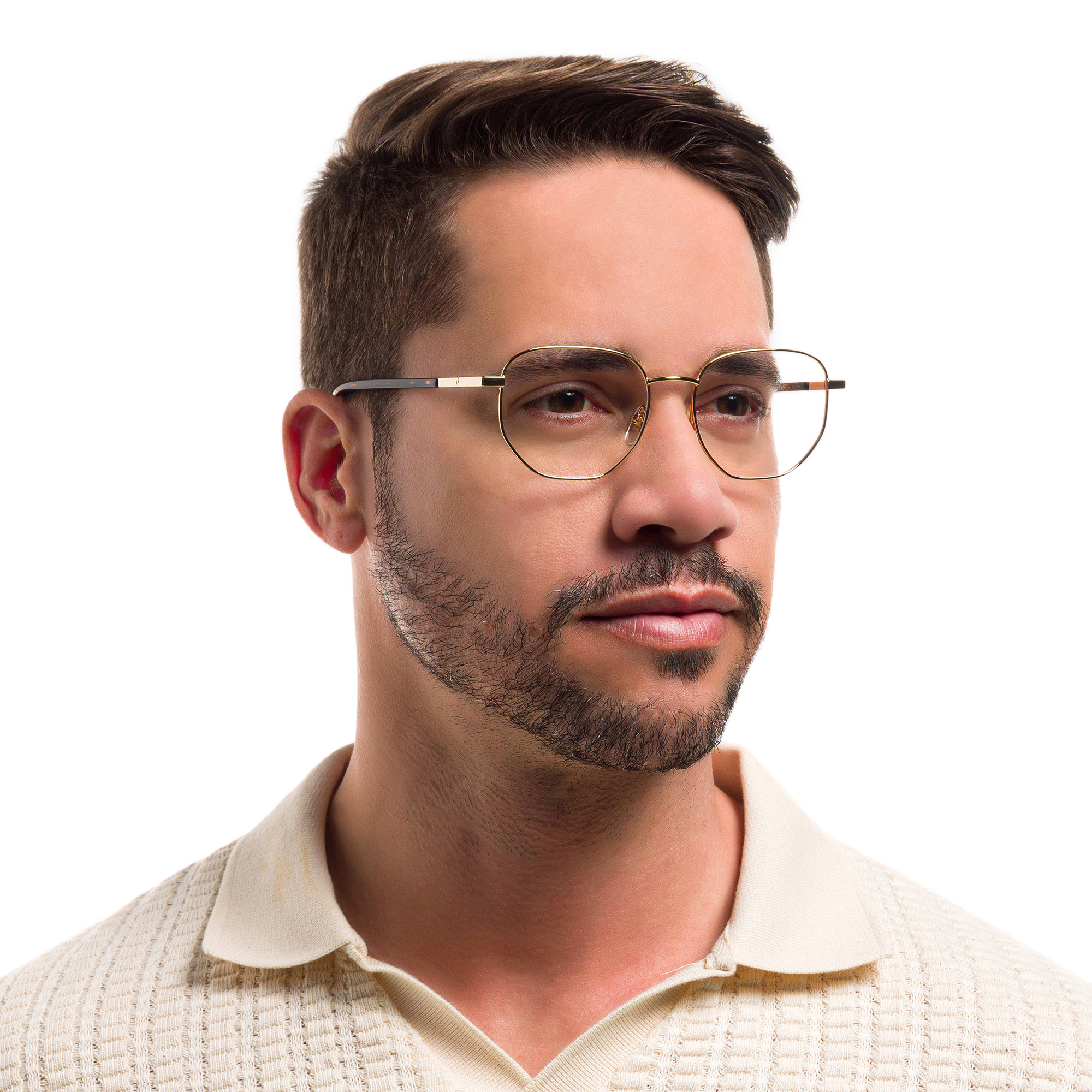 EYE'M Irregular Eyeglasses in Gold – Product Photo 5