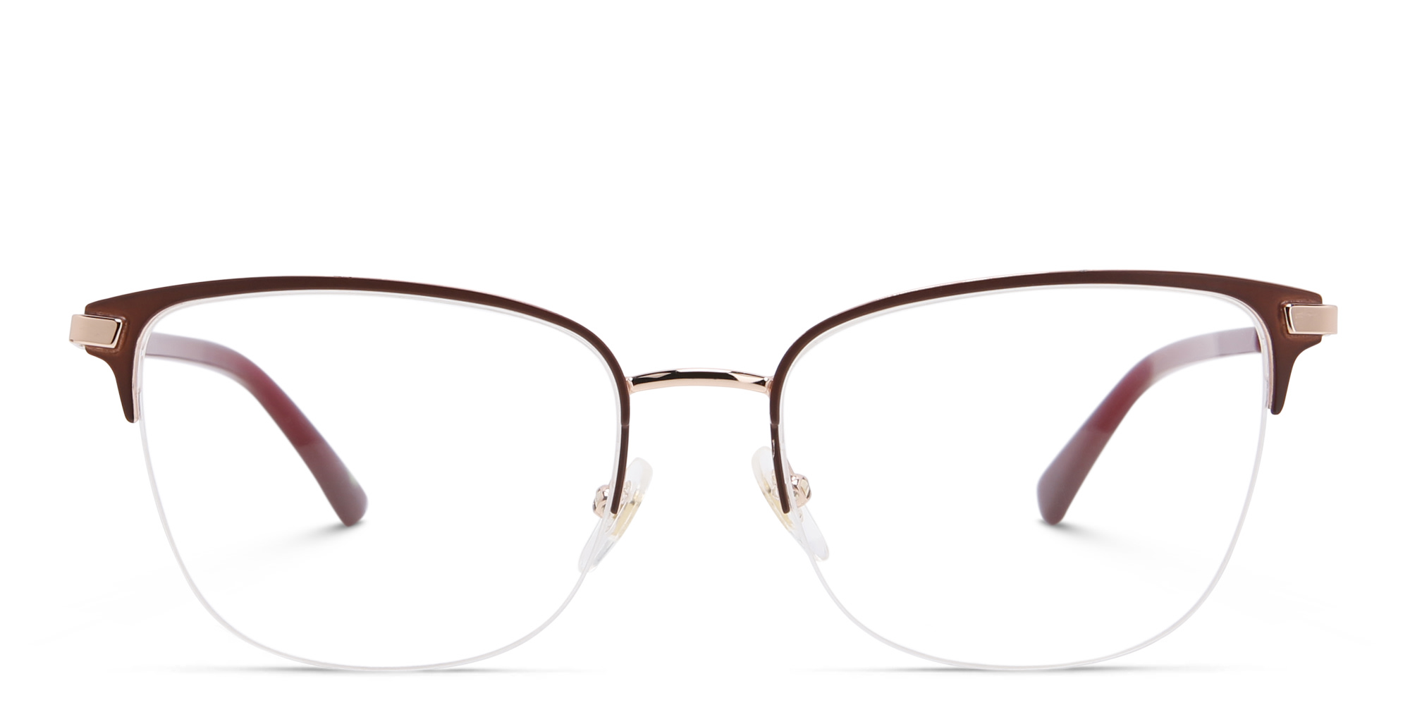 Shop EYE'M Half Rim Cat Eye Eyeglasses in Red online.