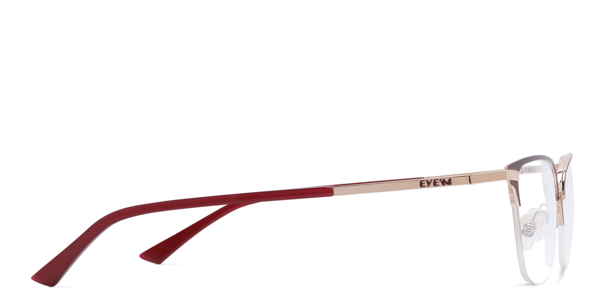 Shop EYE'M Half Rim Cat Eye Eyeglasses in Red online.
