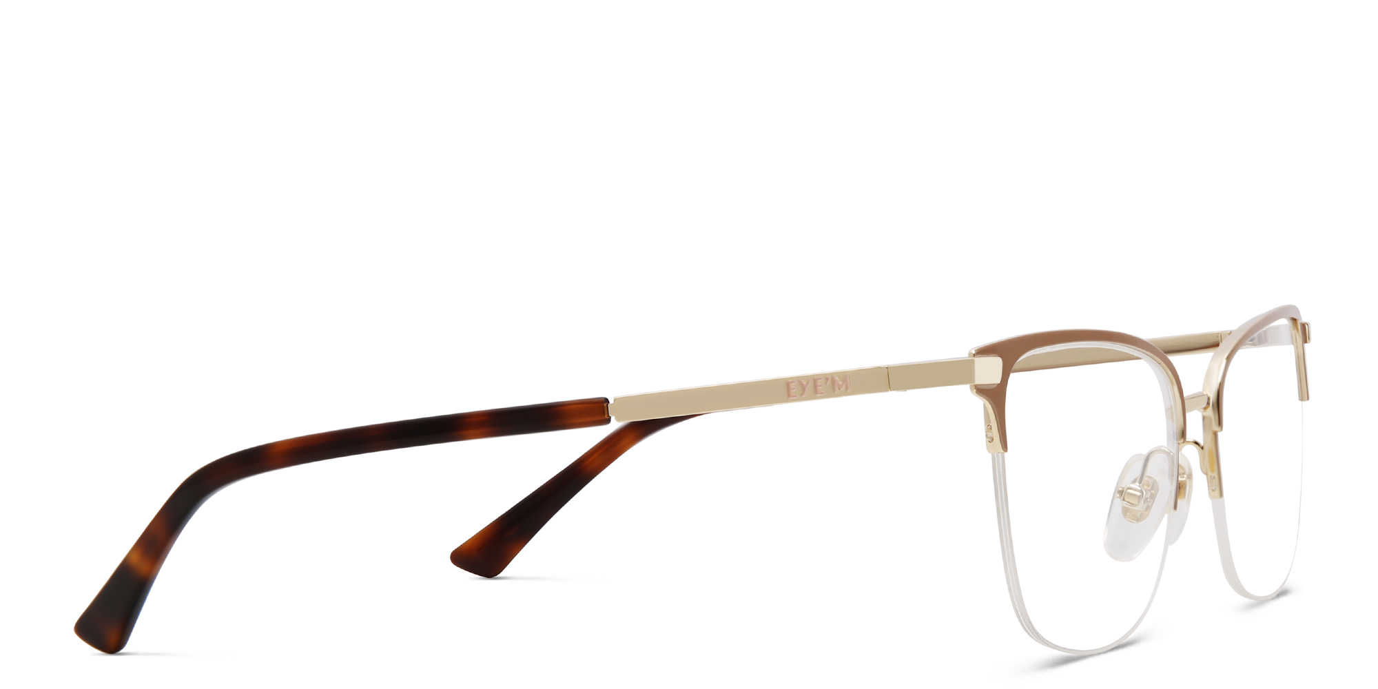 Shop EYE'M Half Rim Cat Eye Eyeglasses in Nude online.