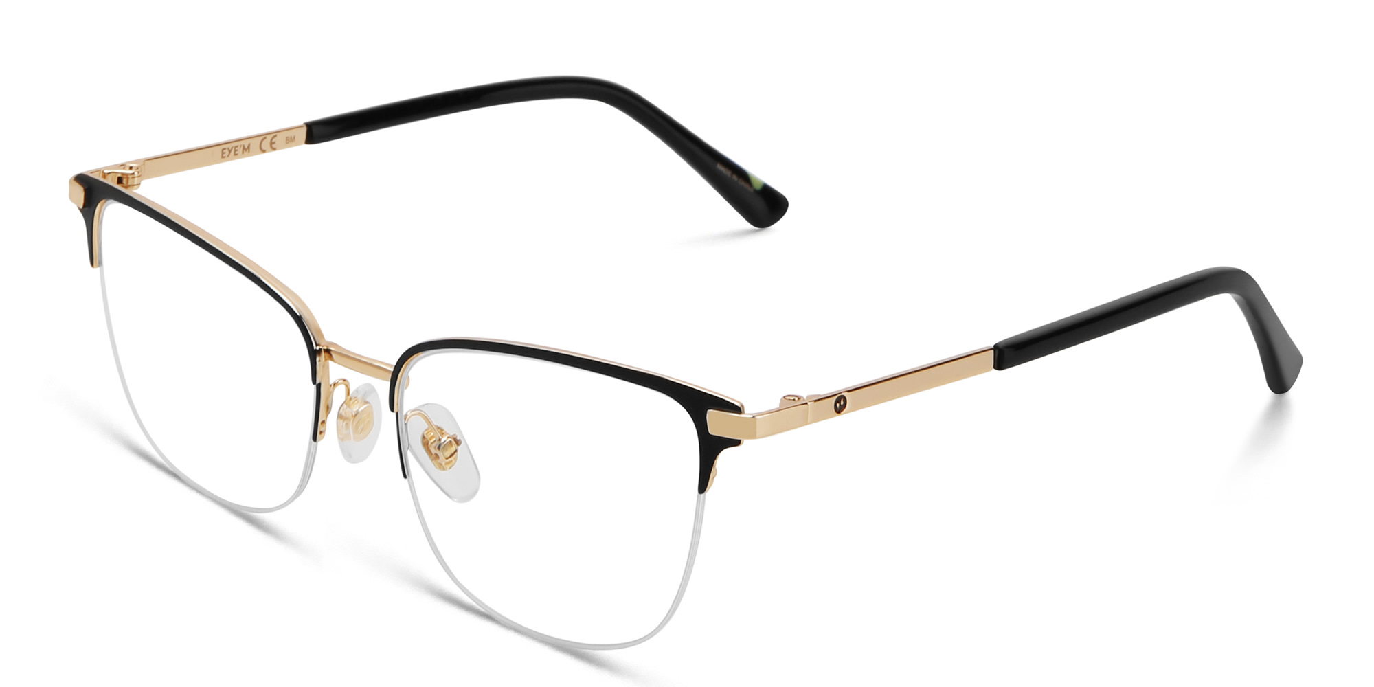 تسوق نظارة طبية بإطار كات آي نصف إطار EYE'M بلون أسود أونلاين.