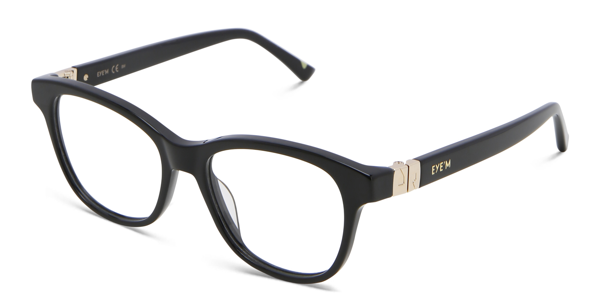 EYE'M Square Eyeglasses in Black – Product Photo 2