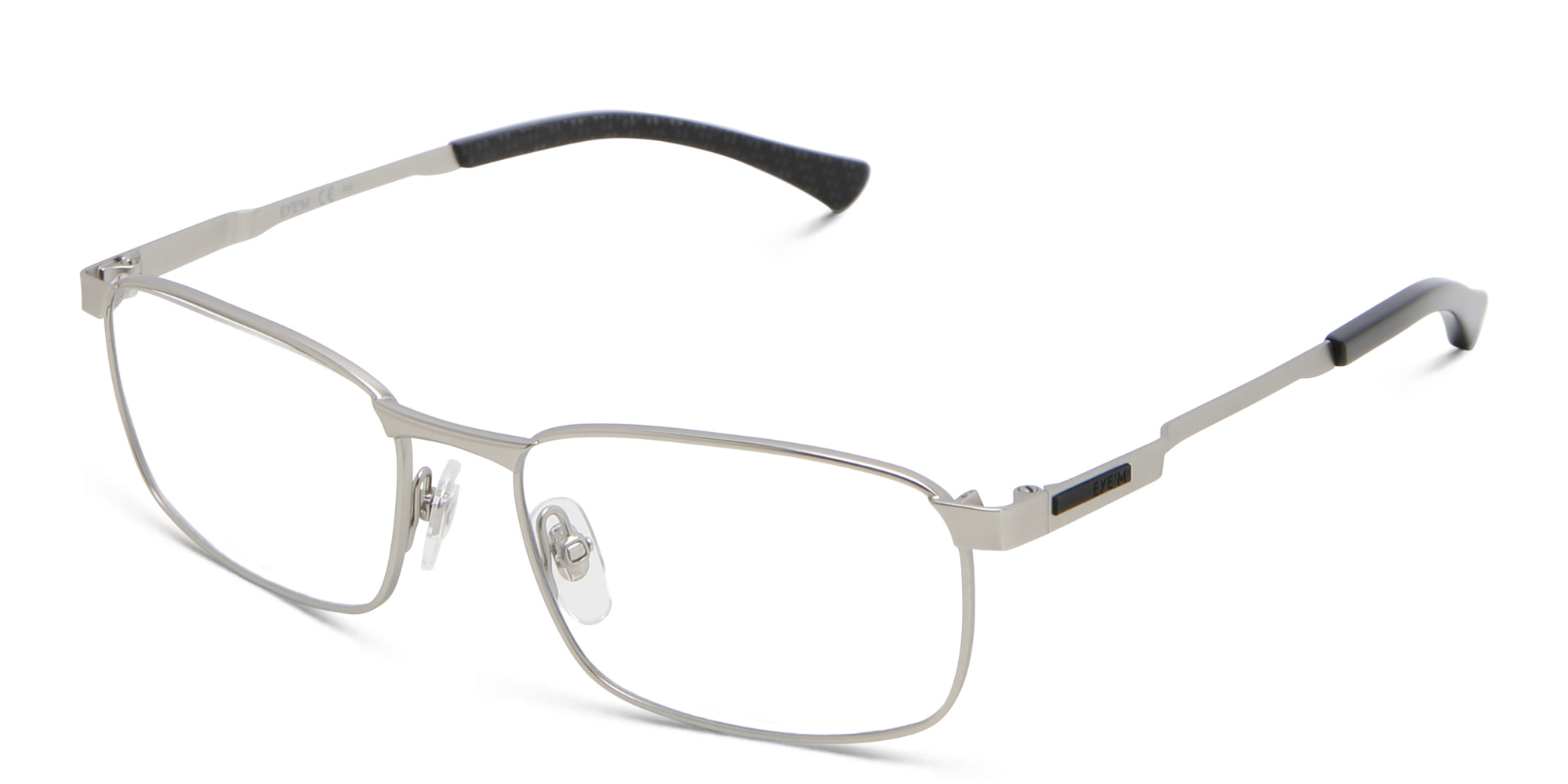 EYE'M Rectangle Eyeglasses in Silver – Product Photo 2