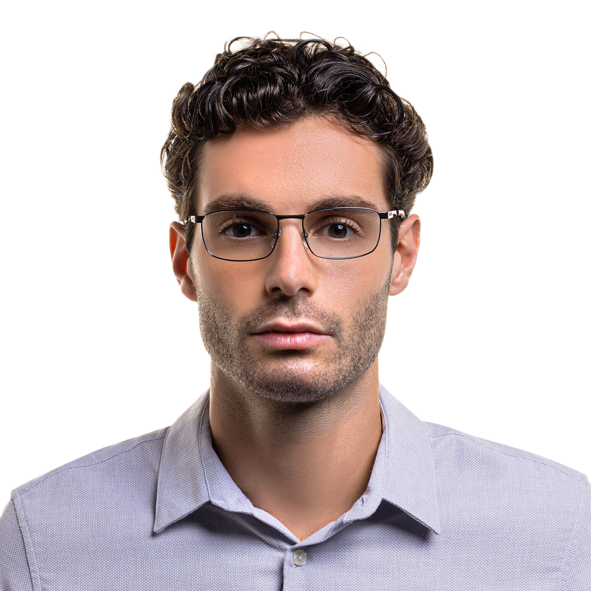 EYE'M Rectangle Eyeglasses in Gunmetal – Product Photo 5