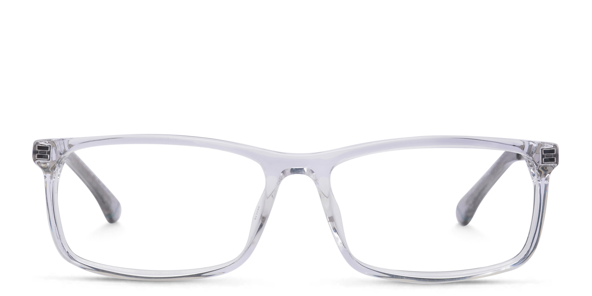 EYE'M Wide Rectangle Eyeglasses in Clear – Product Photo 1