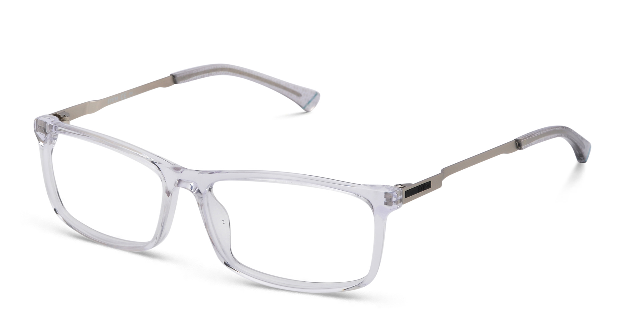 EYE'M Wide Rectangle Eyeglasses in Clear – Product Photo 2