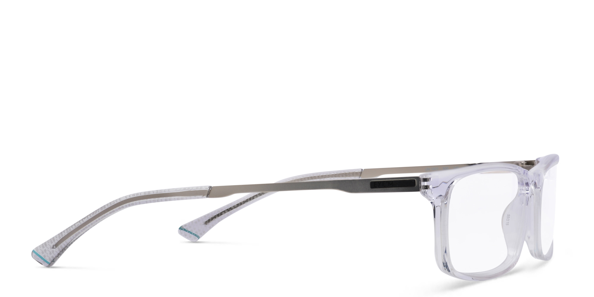 EYE'M Wide Rectangle Eyeglasses in Clear – Product Photo 3