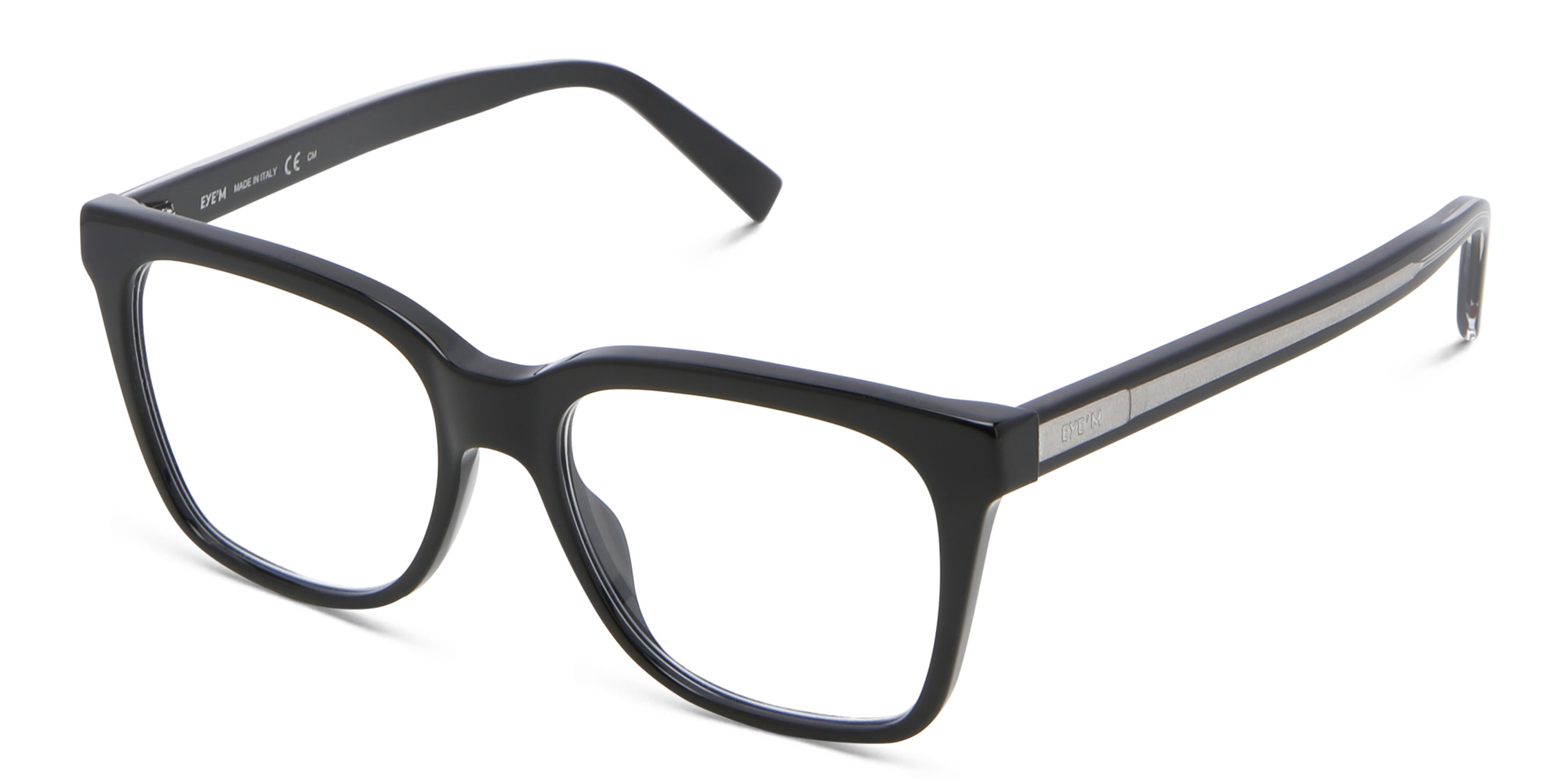 Shop EYE'M Square Eyeglasses in Black online.