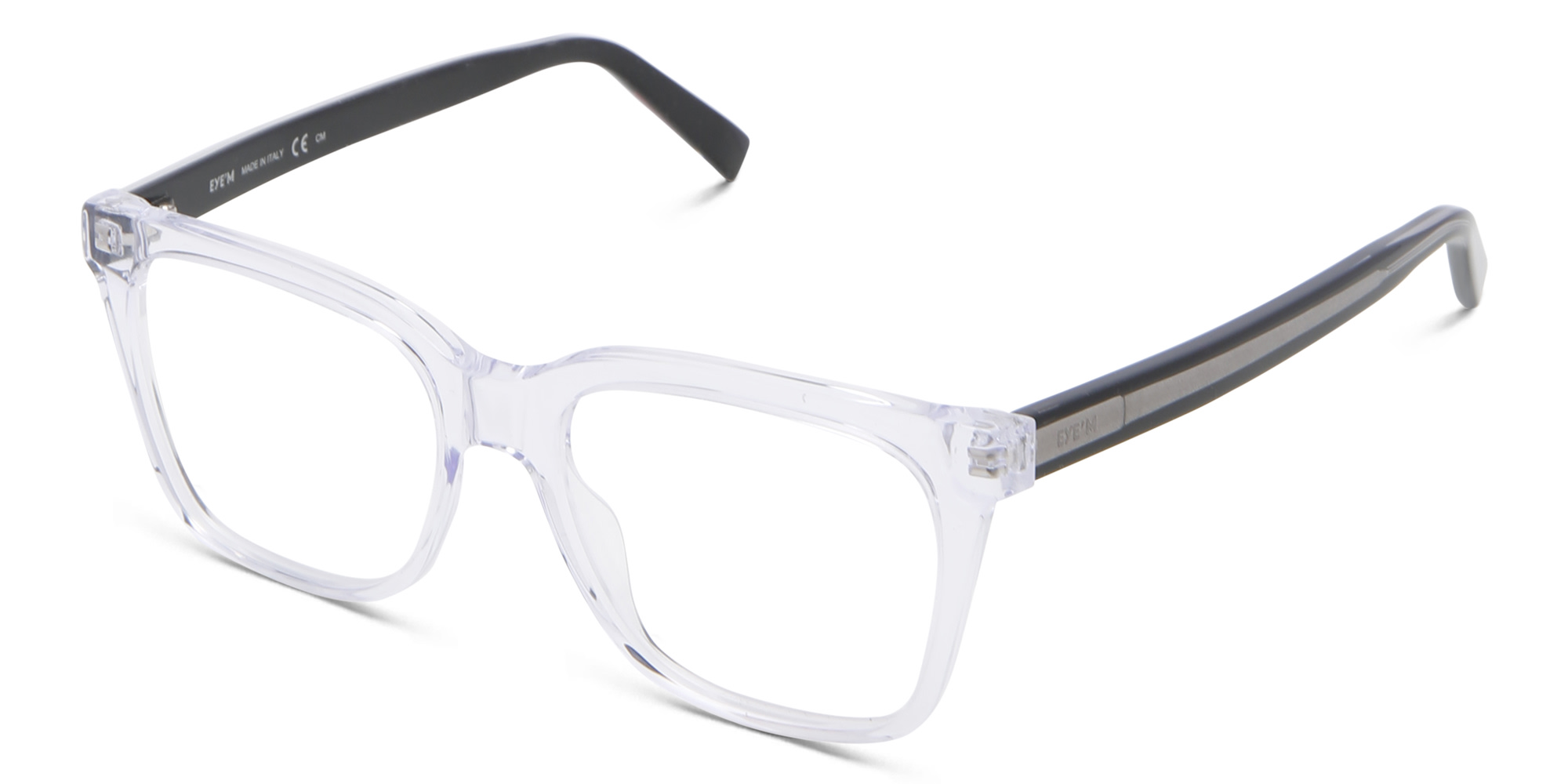 EYE'M Square Eyeglasses in Clear – Product Photo 2