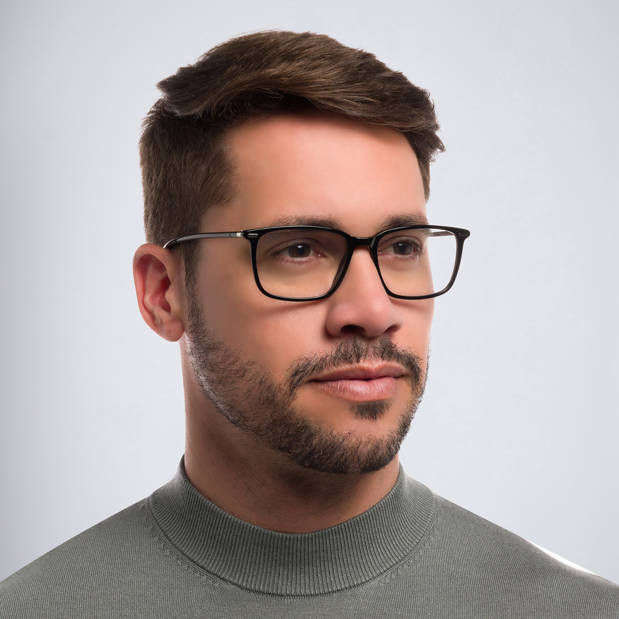 EYE'M Rectangle Eyeglasses in Black – Product Photo 5