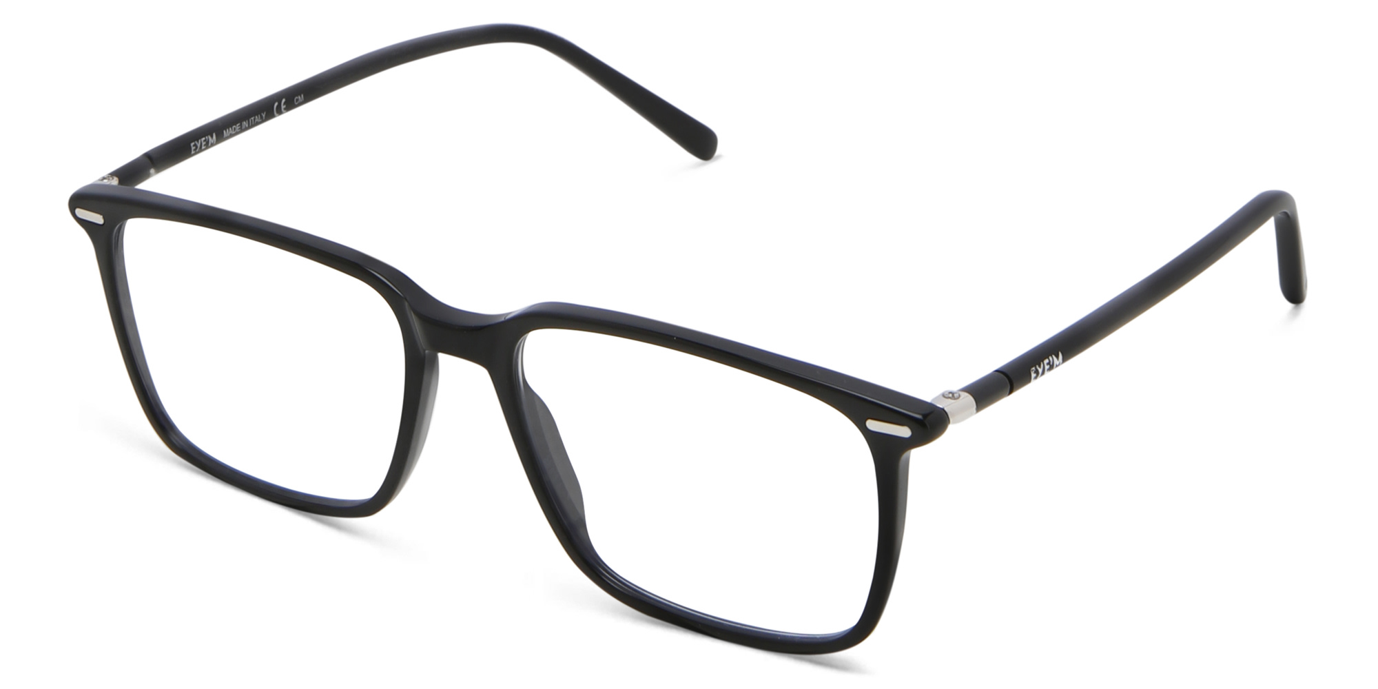 EYE'M Rectangle Eyeglasses in Black – Product Photo 2
