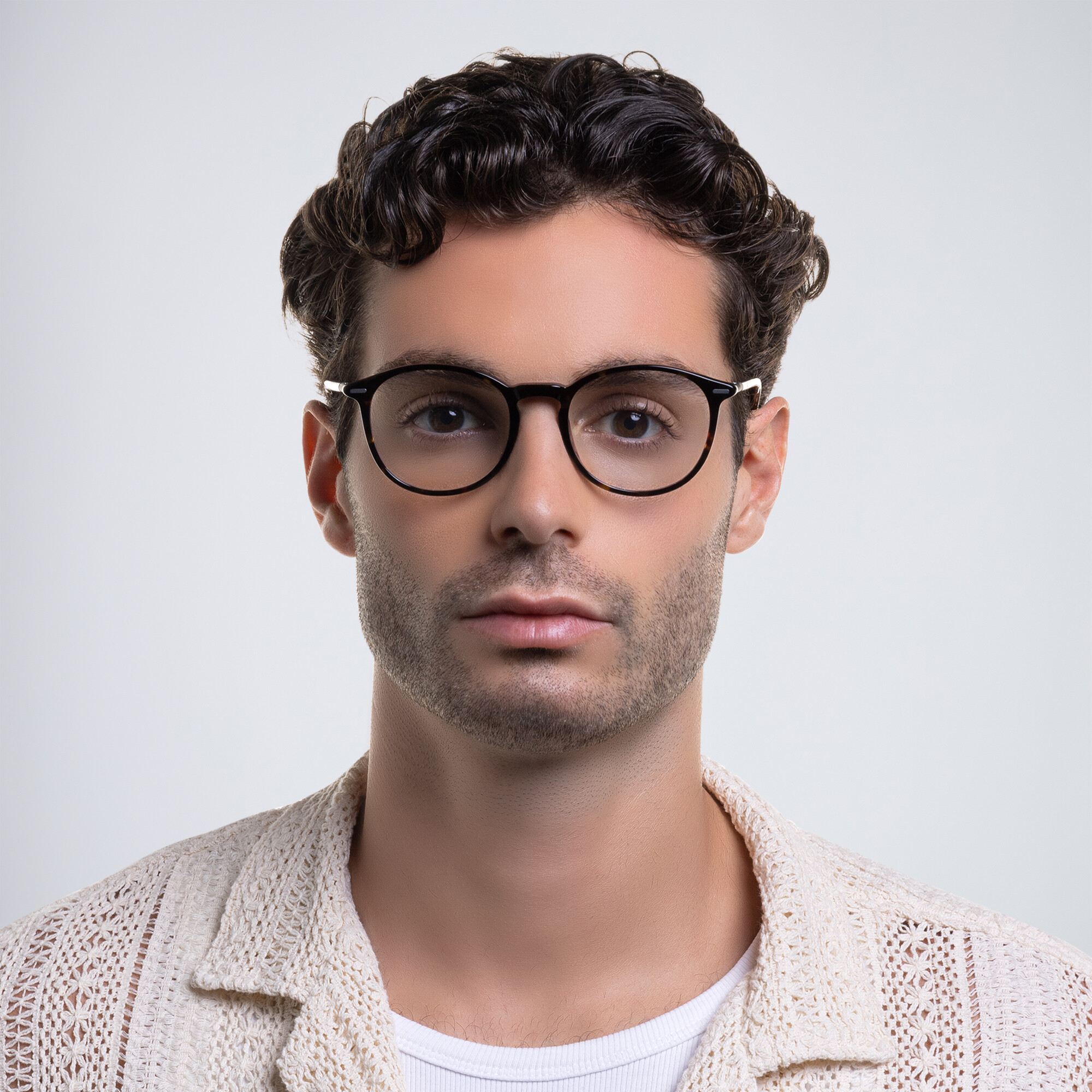 EYE'M Round Eyeglasses in Havana – Product Photo 7