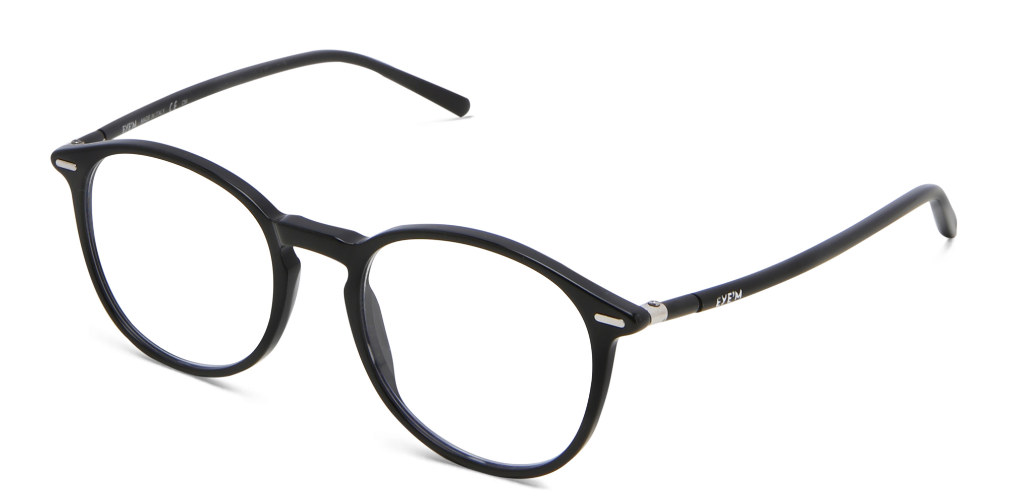 EYE'M Round Eyeglasses in Black – Product Photo 2