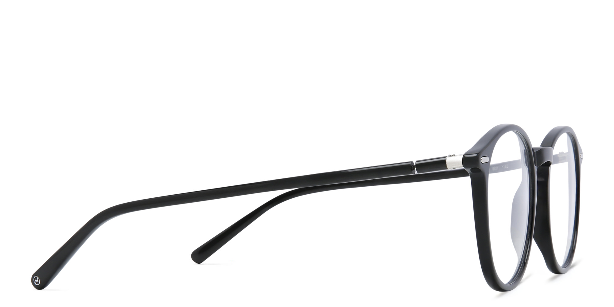 EYE'M Round Eyeglasses in Black – Product Photo 3