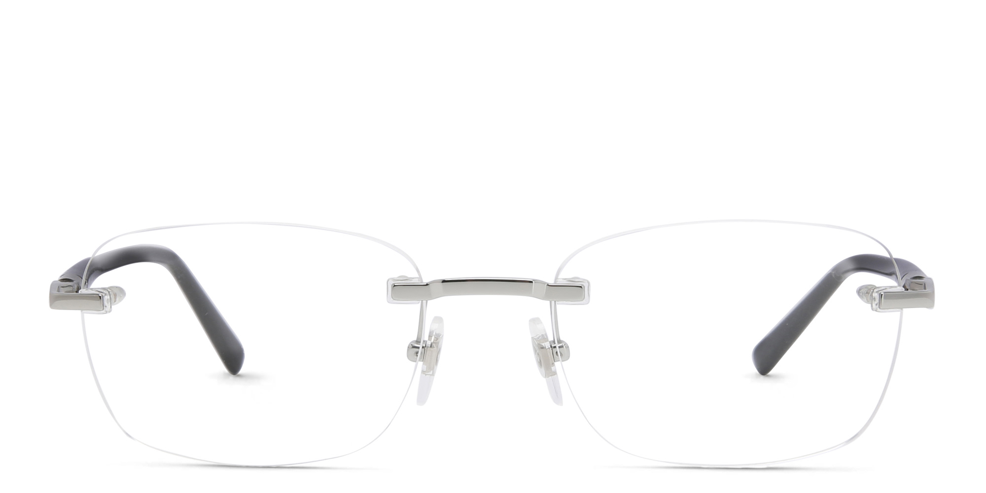 Shop EYE'M Rimless Rectangle Eyeglasses in Silver online.