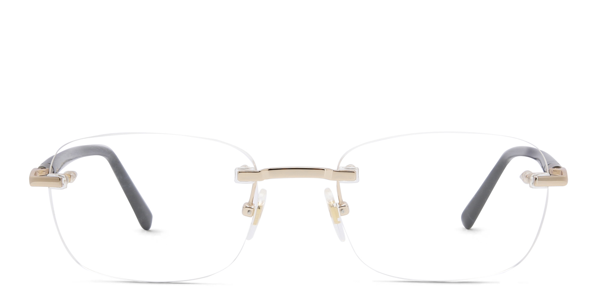 EYE'M Rimless Rectangle Eyeglasses in Gold – Product Photo 1