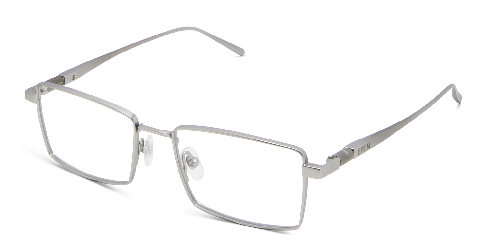 EYE'M Rectangle Eyeglasses in Silver – Product Photo 2