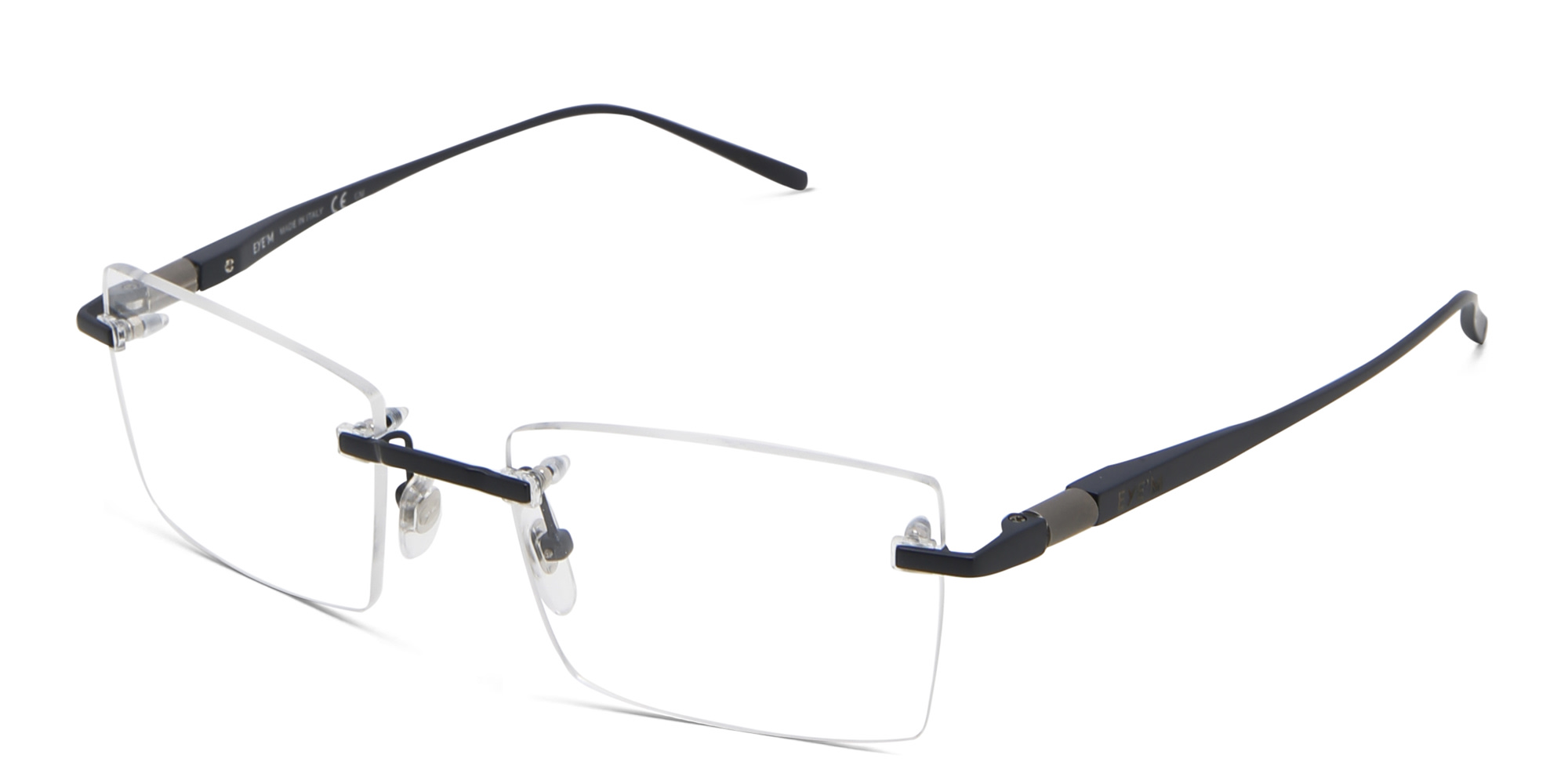 EYE'M Rimless Rectangle Eyeglasses in Blue – Product Photo 2