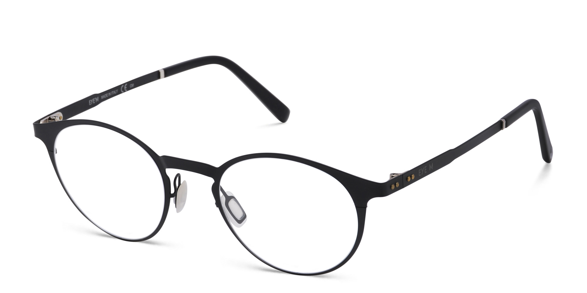 EYE'M Round Eyeglasses in Black – Product Photo 2