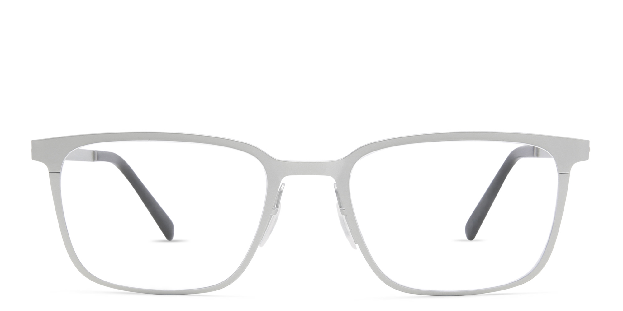 EYE'M Rectangle Eyeglasses in Silver – Product Photo 1
