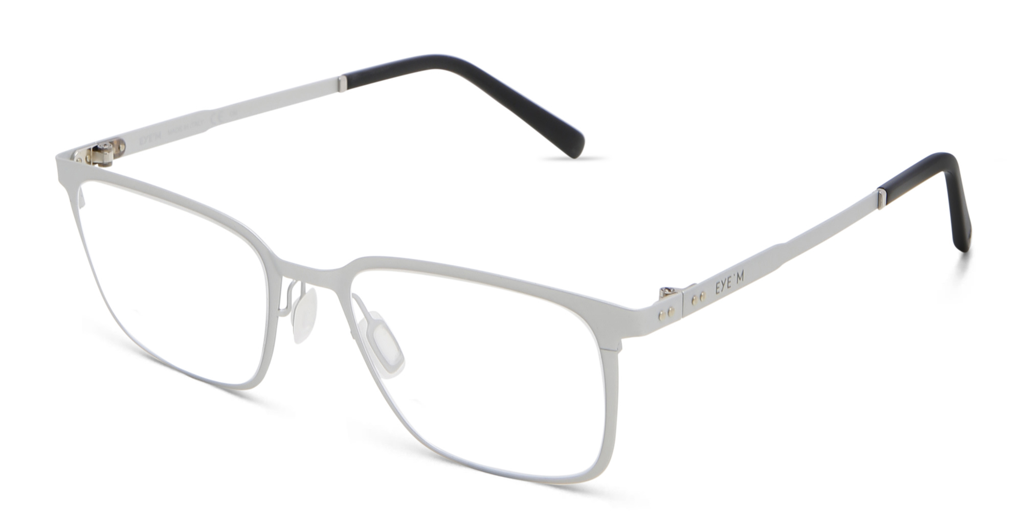 EYE'M Rectangle Eyeglasses in Silver – Product Photo 2