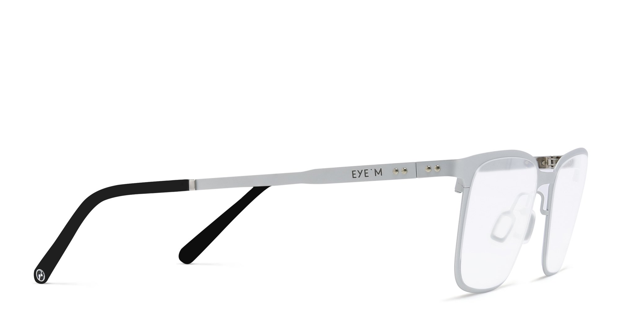 EYE'M Rectangle Eyeglasses in Silver – Product Photo 3