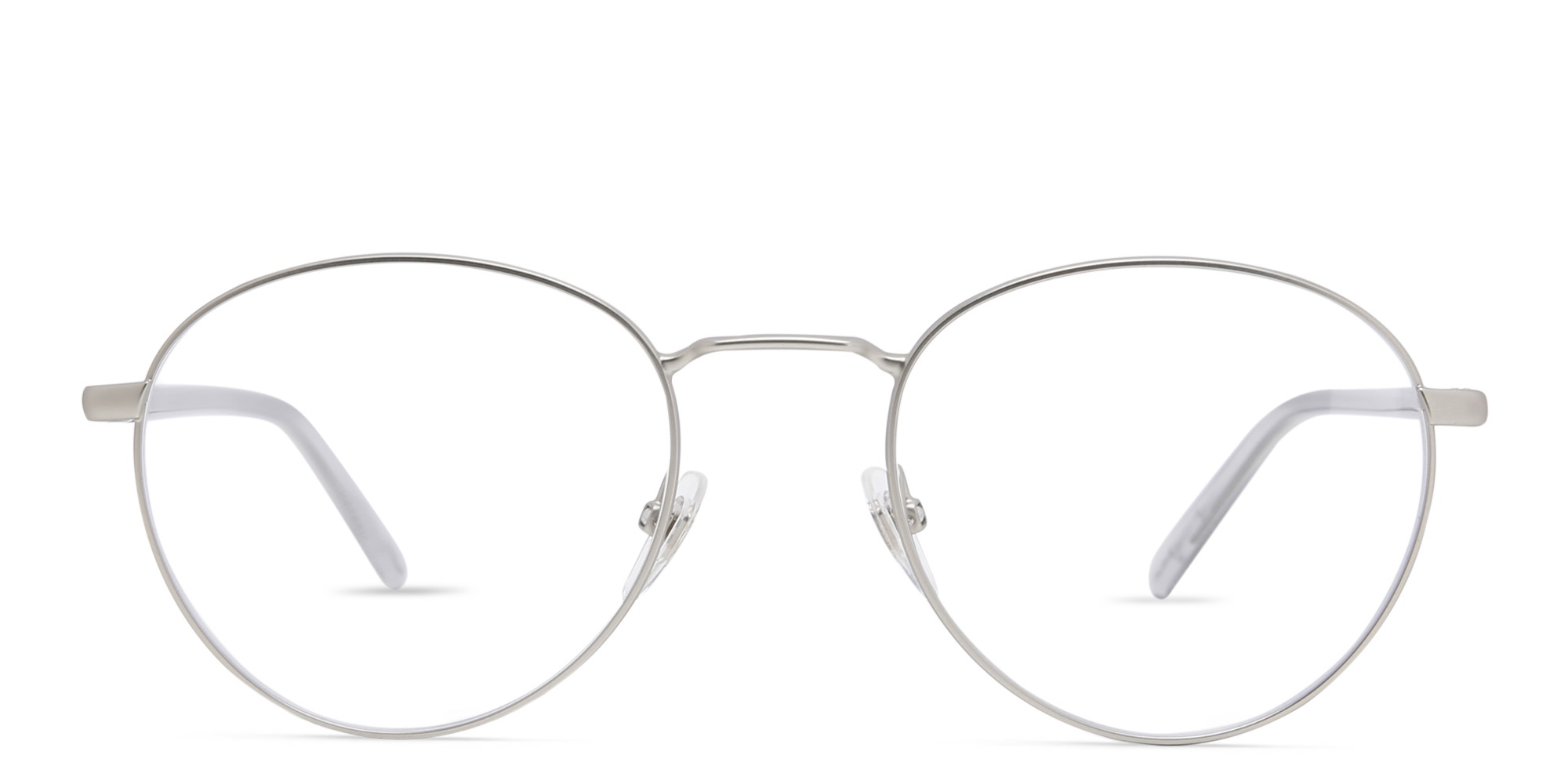 EYE'M Round Eyeglasses in Silver – Product Photo 1