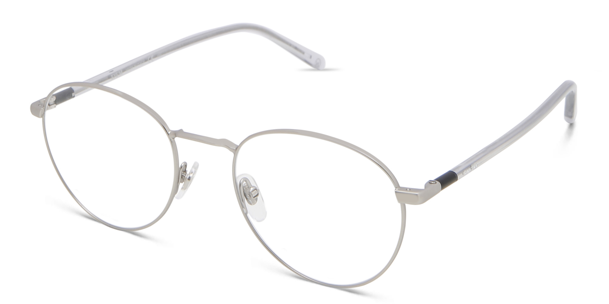 EYE'M Round Eyeglasses in Silver – Product Photo 2