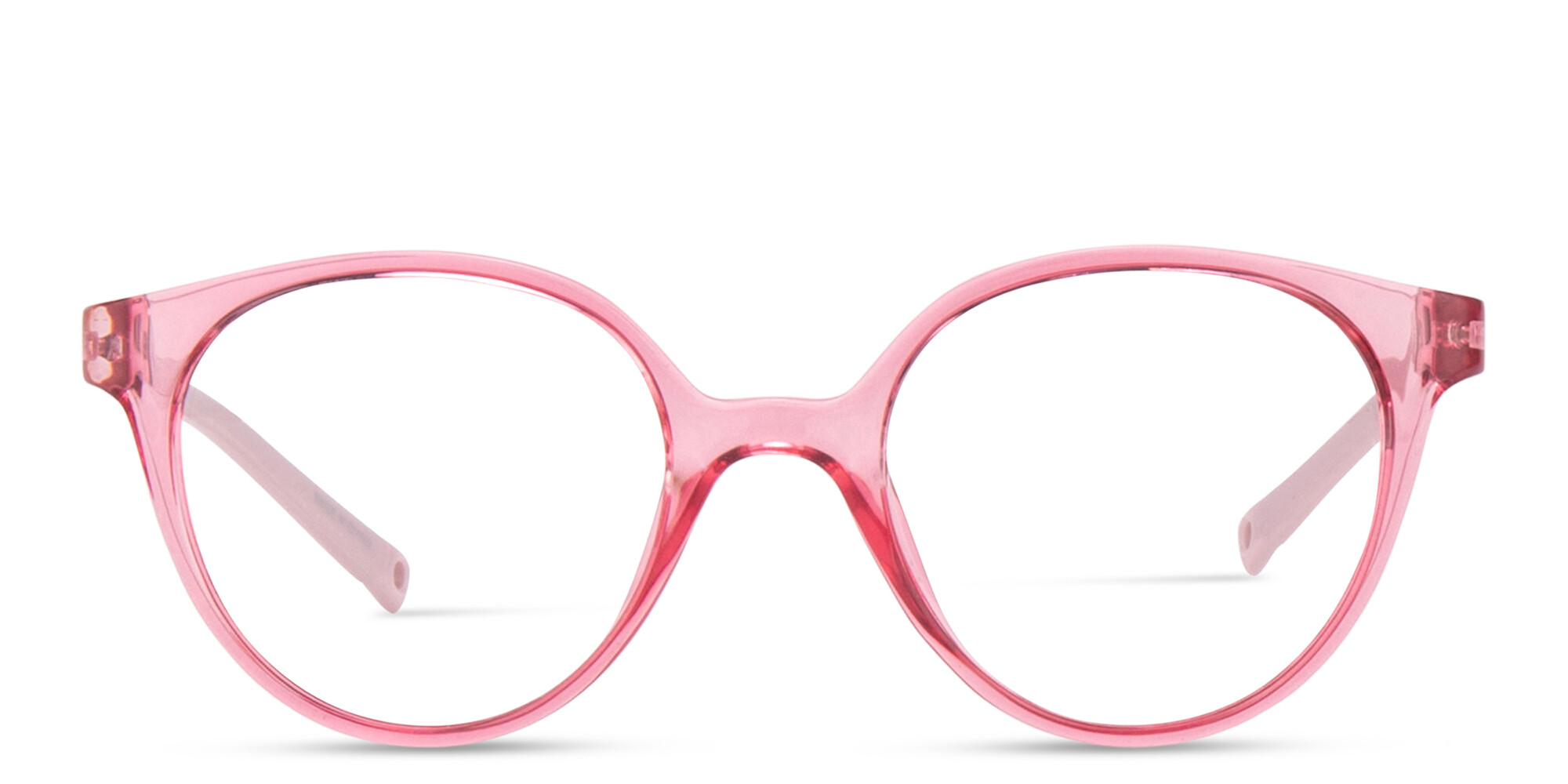 Shop EYE'M Kids Round Eyeglasses in Transparent Pink online.