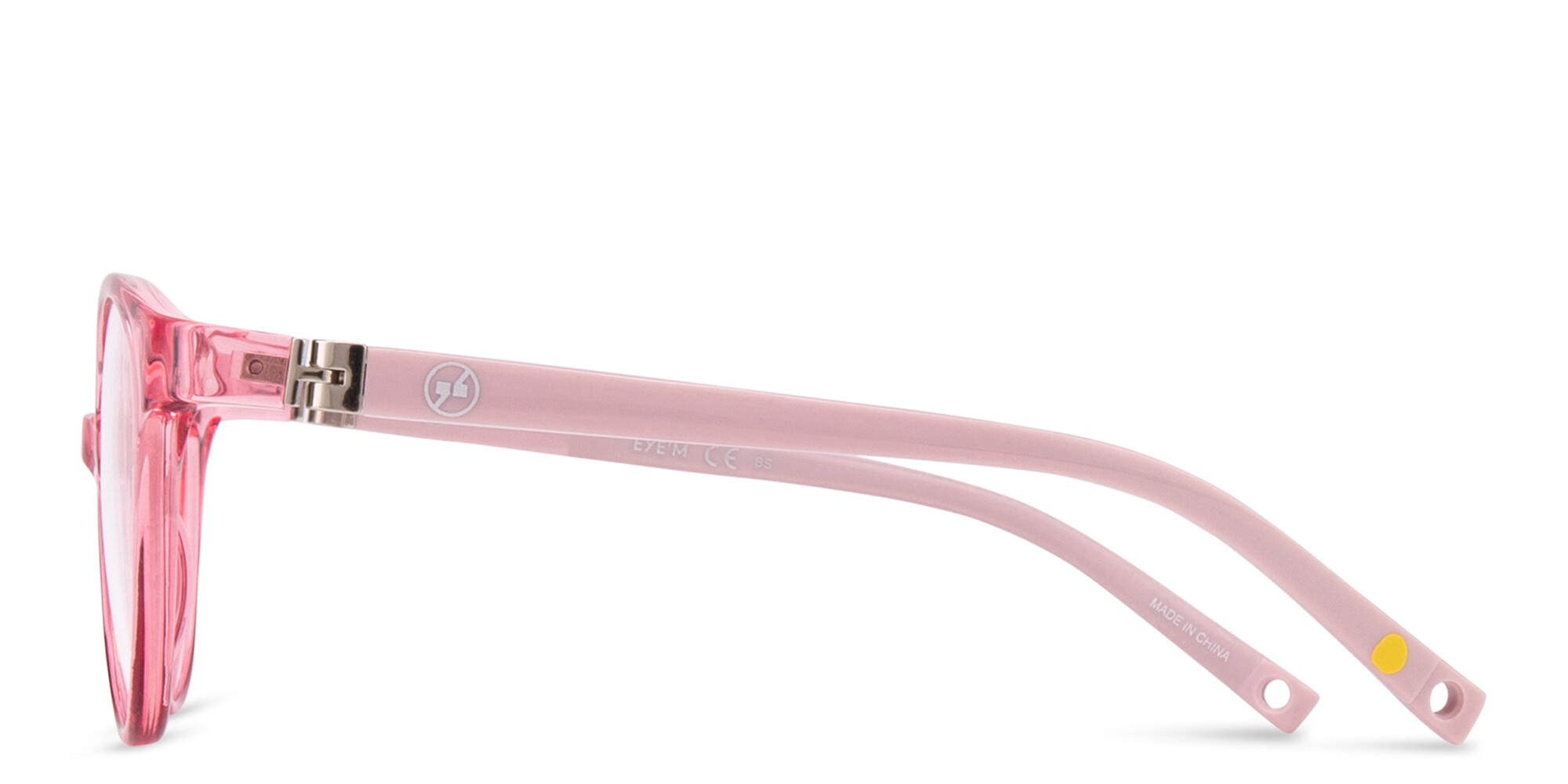 Shop EYE'M Kids Round Eyeglasses in Transparent Pink online.