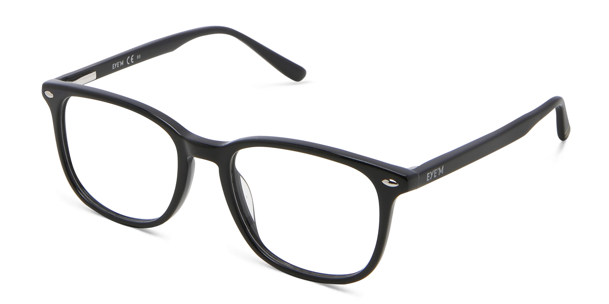 EYE'M Kids Square Eyeglasses in Black – Product Photo 2