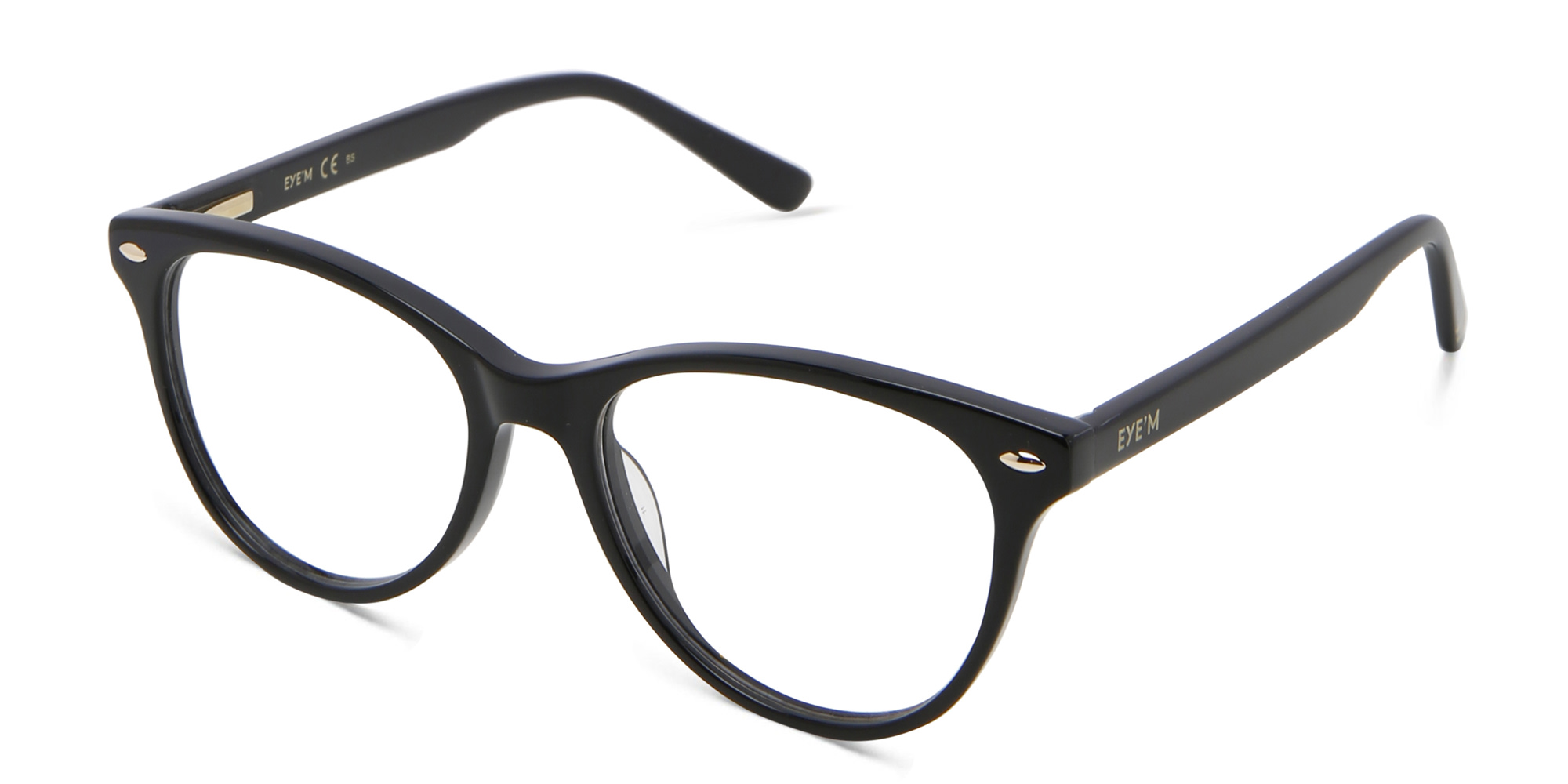EYE'M Kids Round Eyeglasses in Black – Product Photo 2