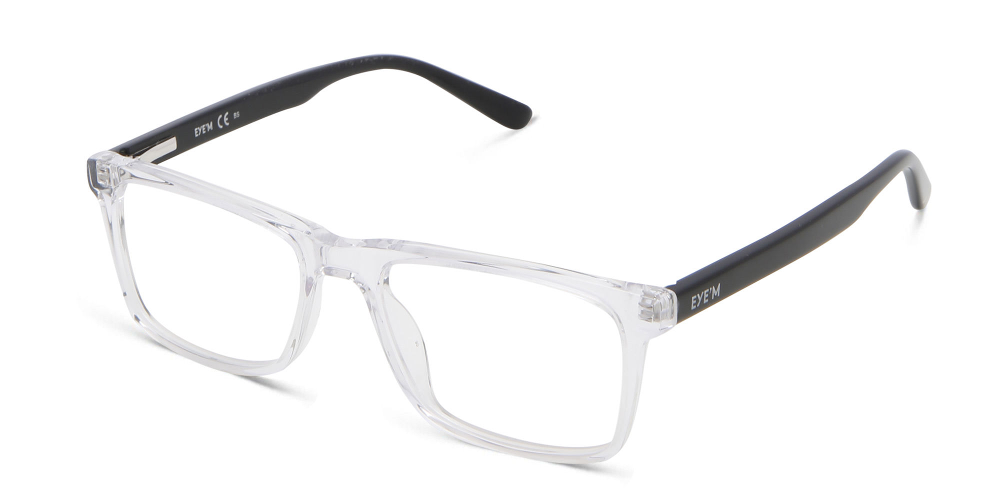 EYE'M Kids Rectangle Eyeglasses in Clear – Product Photo 2