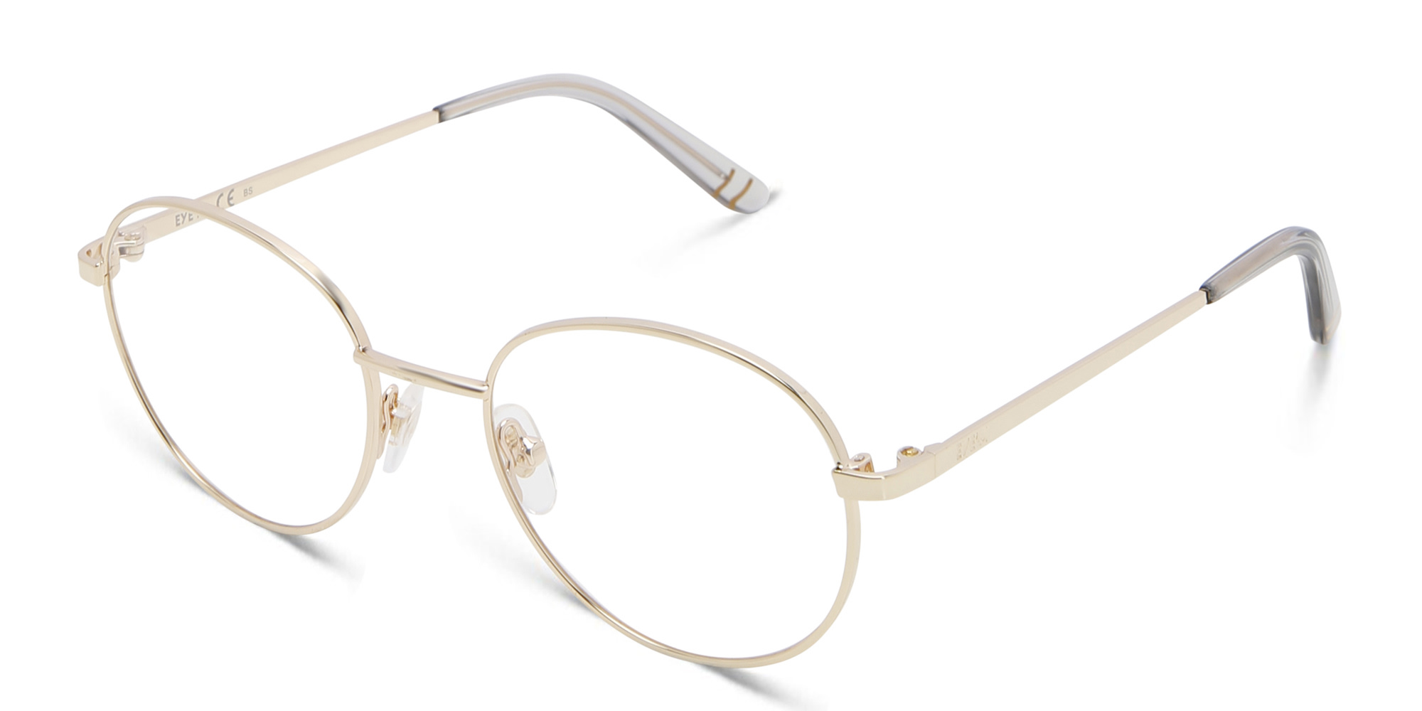 EYE'M Kids Round Eyeglasses in Gold – Product Photo 2