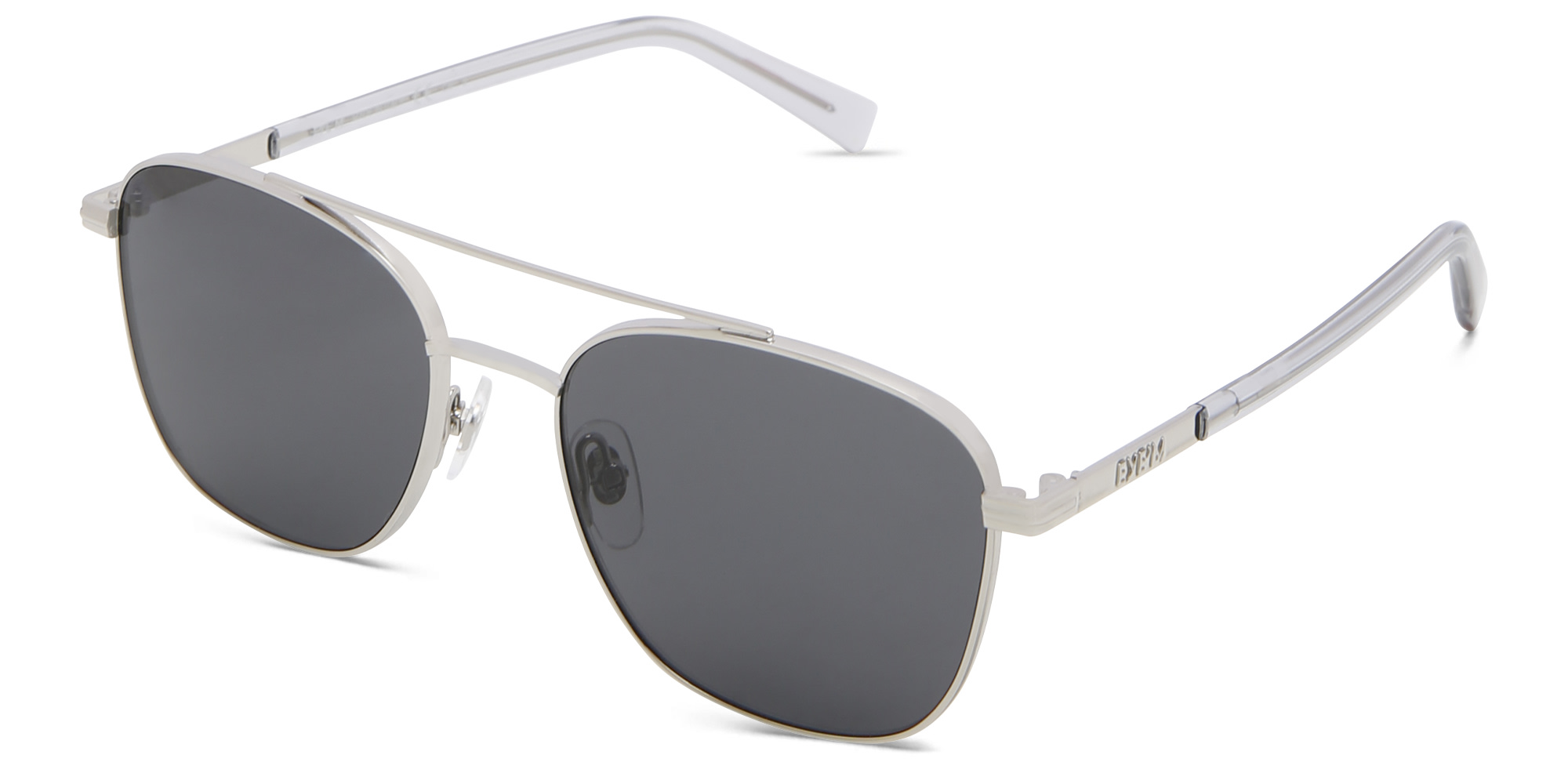 EYE'M Square Sunglasses in Silver – Product Photo 2