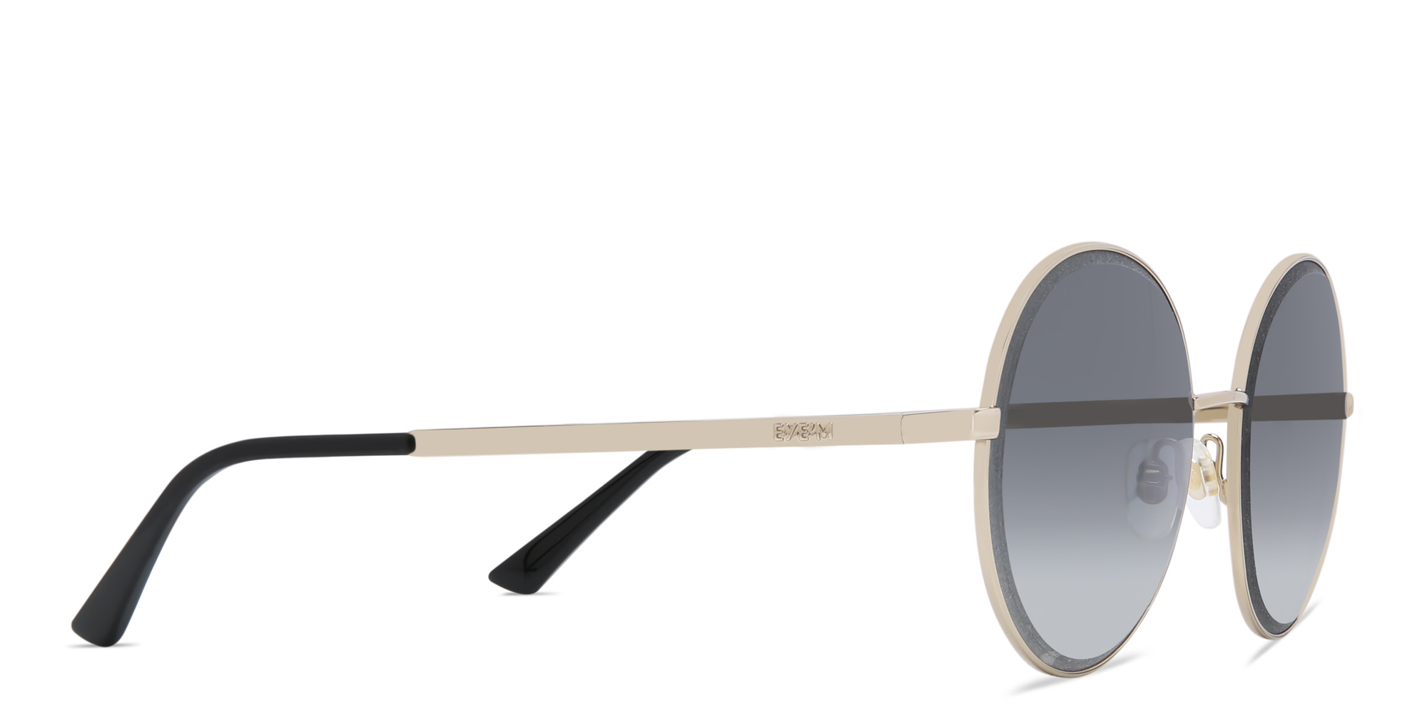 EYE'M Round Sunglasses in Gold – Product Photo 3