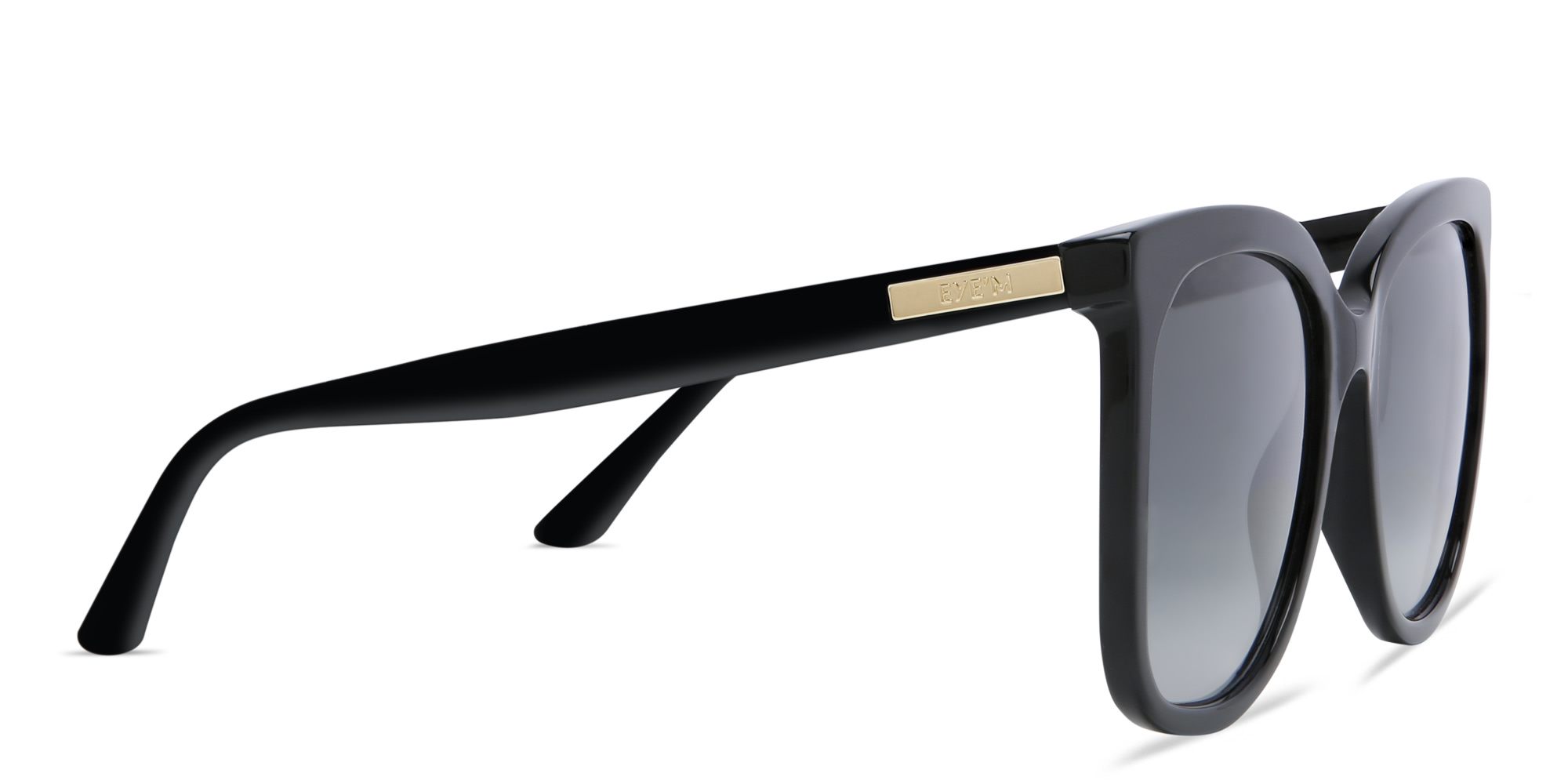 EYE'M Square Sunglasses in Black – Product Photo 3