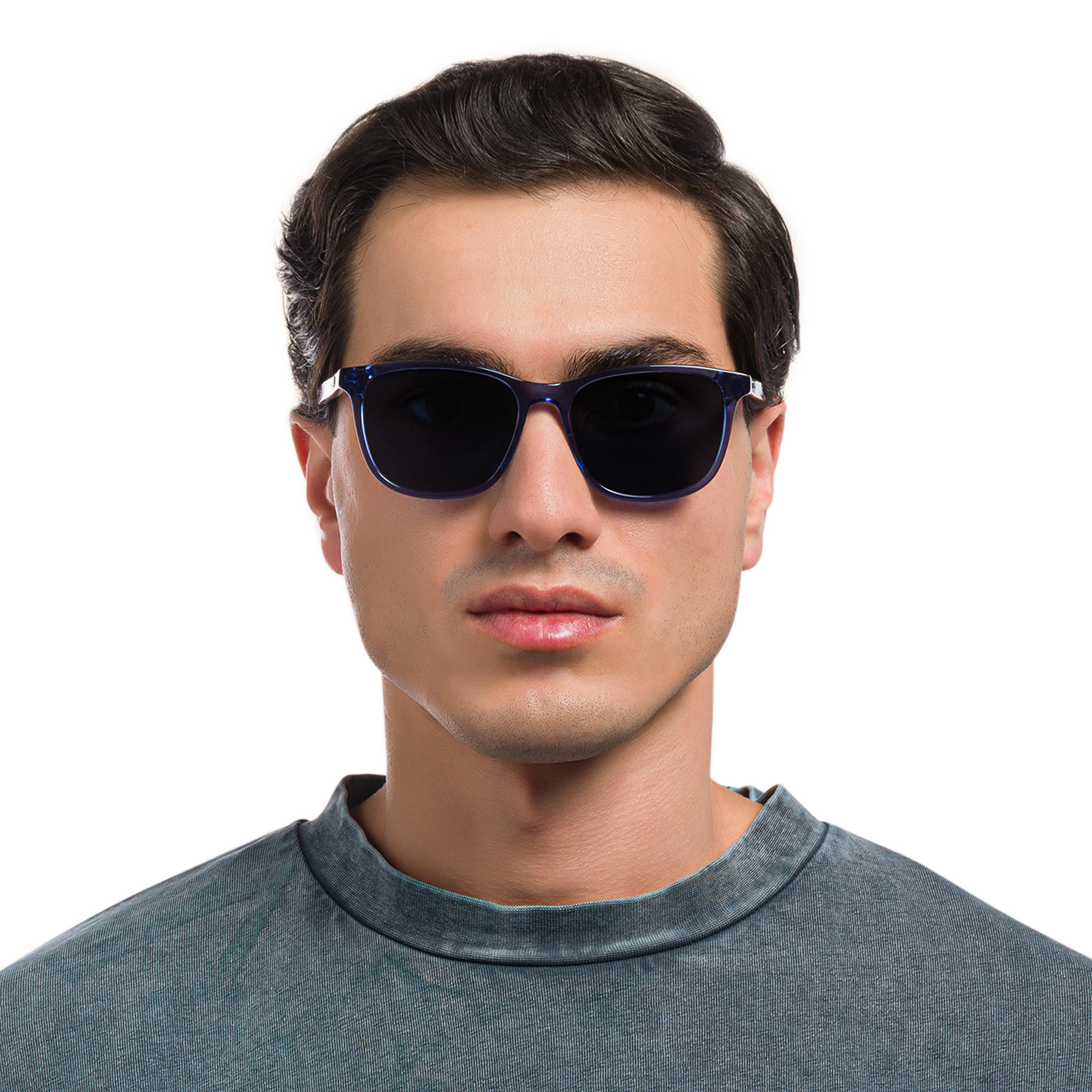 Shop EYE'M Square Sunglasses in Blue online.